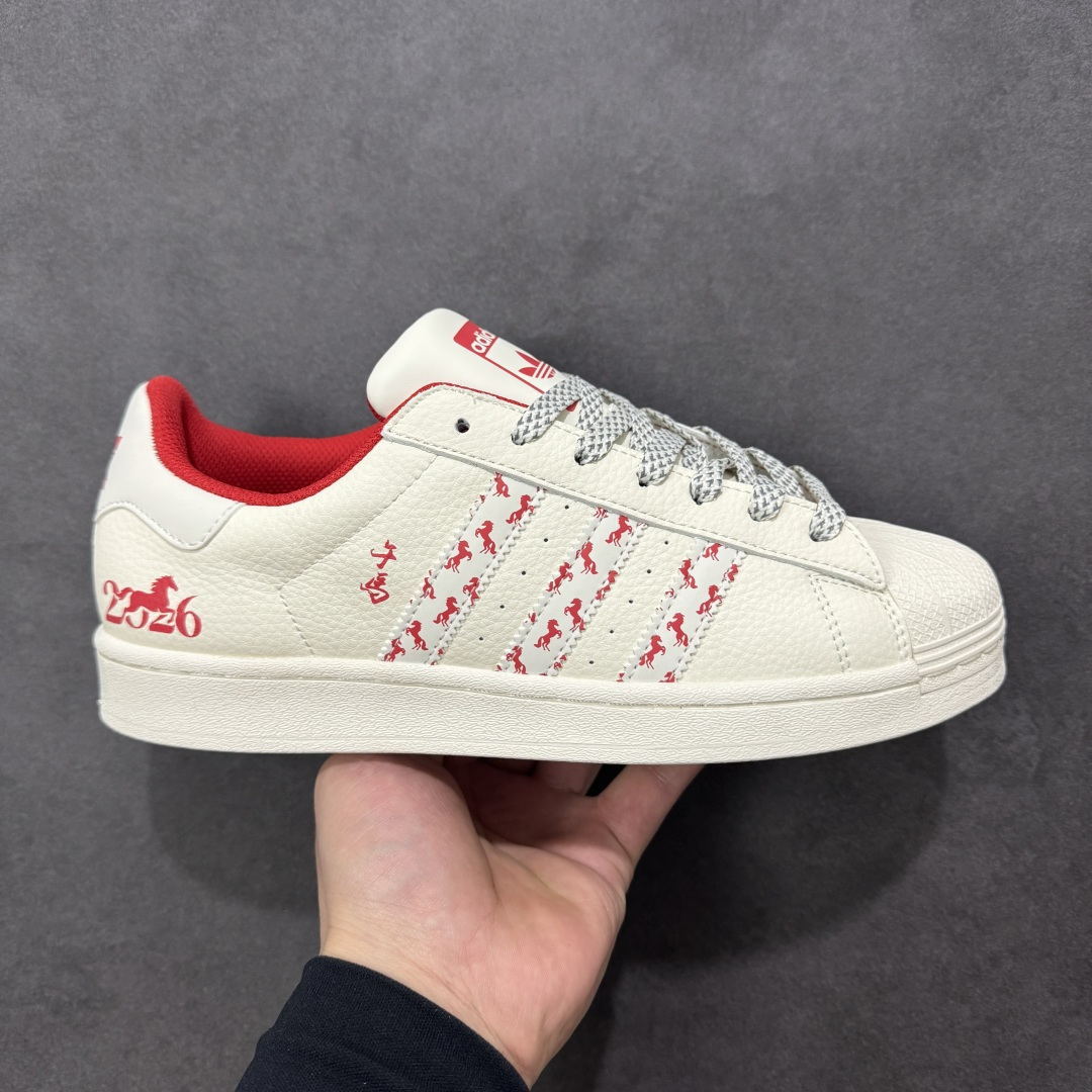 【定制版】AD Originals Superstar 马年限定 贝壳头板鞋 采用全新头层拼接皮革材质 后跟采用特色3D立体印字 渠道正品订单 诠释市场最高工艺水平 全鞋进口头层皮料打造。区别市面普通真标版本,进出专柜无压力 货号:LX0918 尺码:36 36.5 37.5 38 38.5 39 40 40.5 41 42 42.5 43 44 44.5 45-选品中心