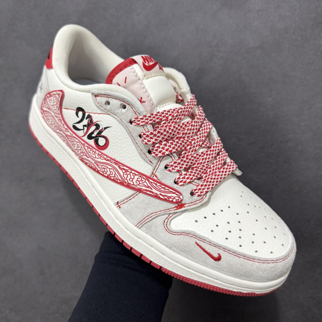 图片[3]-【公司级】Nike Air Jordan 1 x Travis Scott AJ1倒勾 马年限定乔一倒钩 ‘DIY’定制 耐克 低帮文化篮球鞋 完美品质出货 细节如图所示 鞋面切割工整 冲孔整齐干净 中底拉帮线 整体清洁度非常好 货号：JW1188-178 尺码：36 36.5 37.5 38 38.5 39 40 40.5 41 42 42.5 43 44 45-选品中心