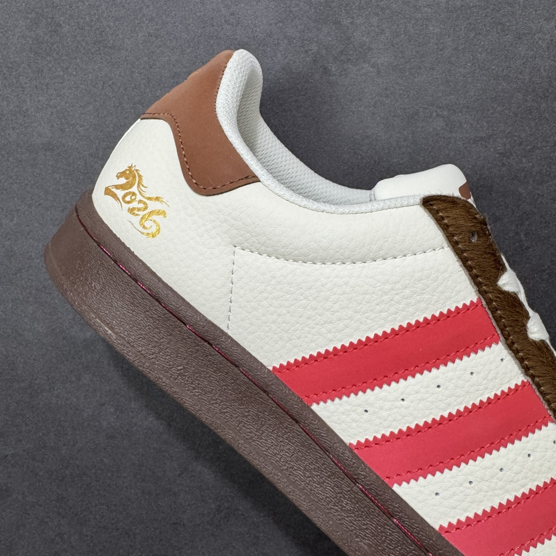 图片[6]-【定制版】AD Originals Superstar 2026 马年限定 贝壳头板鞋 采用全新头层拼接皮革材质 后跟采用特色3D立体印字 渠道正品订单 诠释市场最高工艺水平 全鞋进口头层皮料打造。区别市面普通真标版本，进出专柜无压力 货号：JY8924 尺码：36-45-选品中心