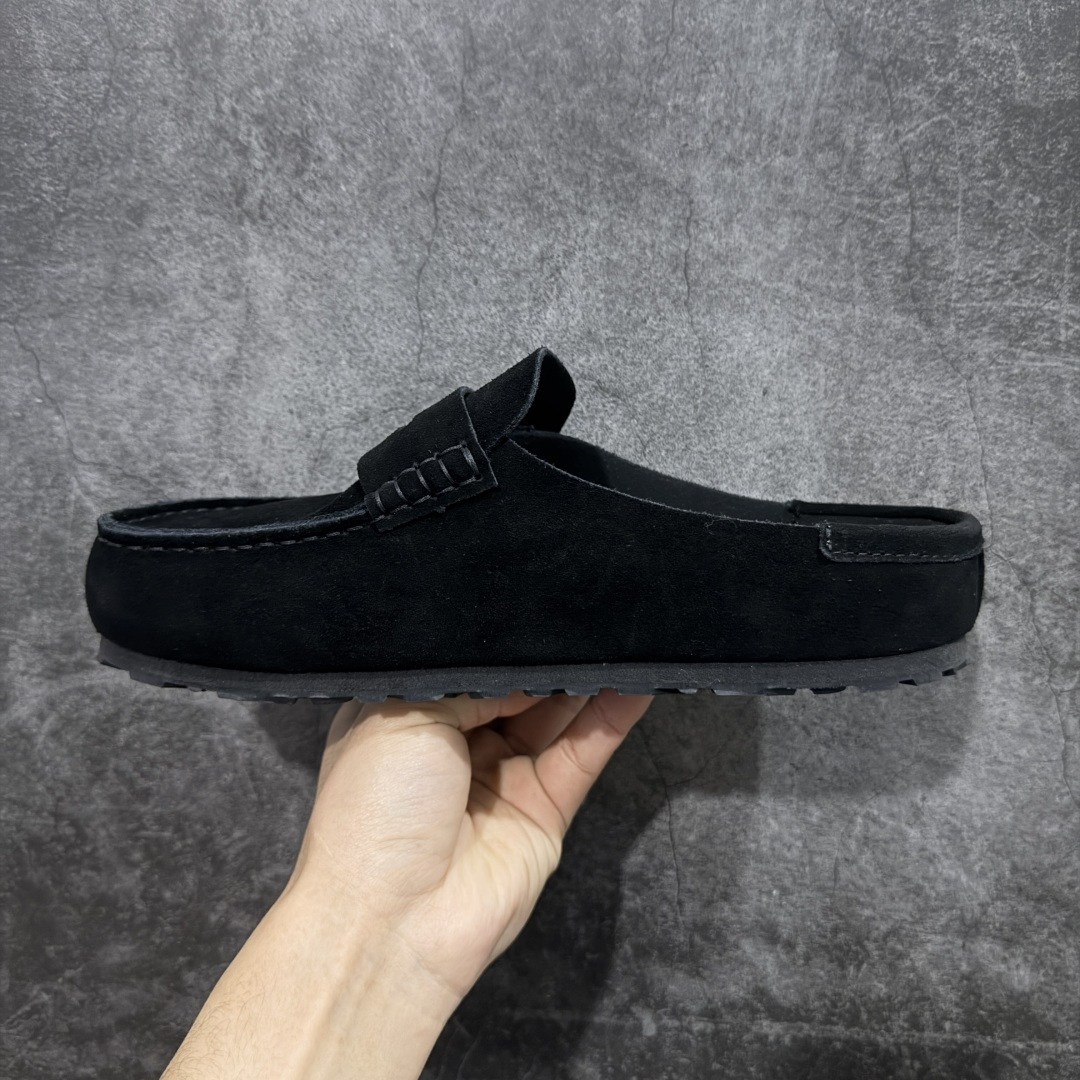 图片[2]-【莞产G版】乐福勃肯木鞋底 博肯Birkensto Naples Wraed系列 36-45 货号：1030813 包头乐福牛皮绒面革复古软木底休闲拖鞋 时下大火的老钱风，乐福式设计鞋头增加了优雅的气质！可为各式休闲或优雅造型增添休闲风范。卡其色磨砂牛皮革 实用的马克线阵车在鞋头的手工质感！ 尺码：36 37 38 39 40 41 42 43 44 45-选品中心