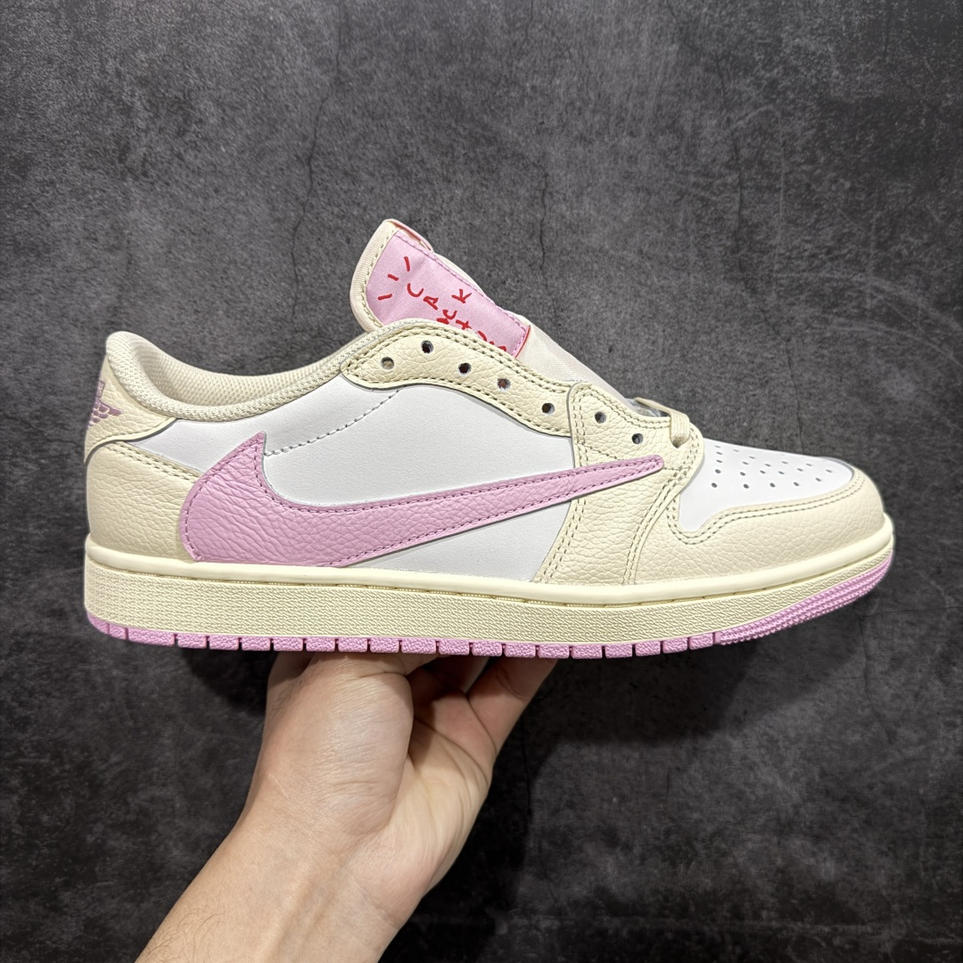 【PK纯原版本】Travis Scott x Air Jordan AJ1 Low OG SP TS联名 白粉倒钩低帮 IQ7604-100 知名大厂出品 纯原第一梯队版本 产品品控稳定性领先行业 各方面均可对飙市面通货版 SZ原厂全套原楦原纸板冲刀磨具开发 原厂皮料加持 原厂港宝加持定型后跟R度完美 同源原厂电绣 鬼脸飞翼针数密度立体效果一致 百分百一致原鞋 原厂拉帮工艺 针距密度一致 后跟弧度收口自然不对折 极致一眼正品既视感 进口玻璃冲刀皮料裁剪零毛边 全鞋电脑针车工艺 品控清洁度最高QC检验标准 免检产品 原厂订购鞋盒、鞋标、防尘纸、鞋撑、鞋带 追求极致的原厂味道 尺码：36-47.5-选品中心