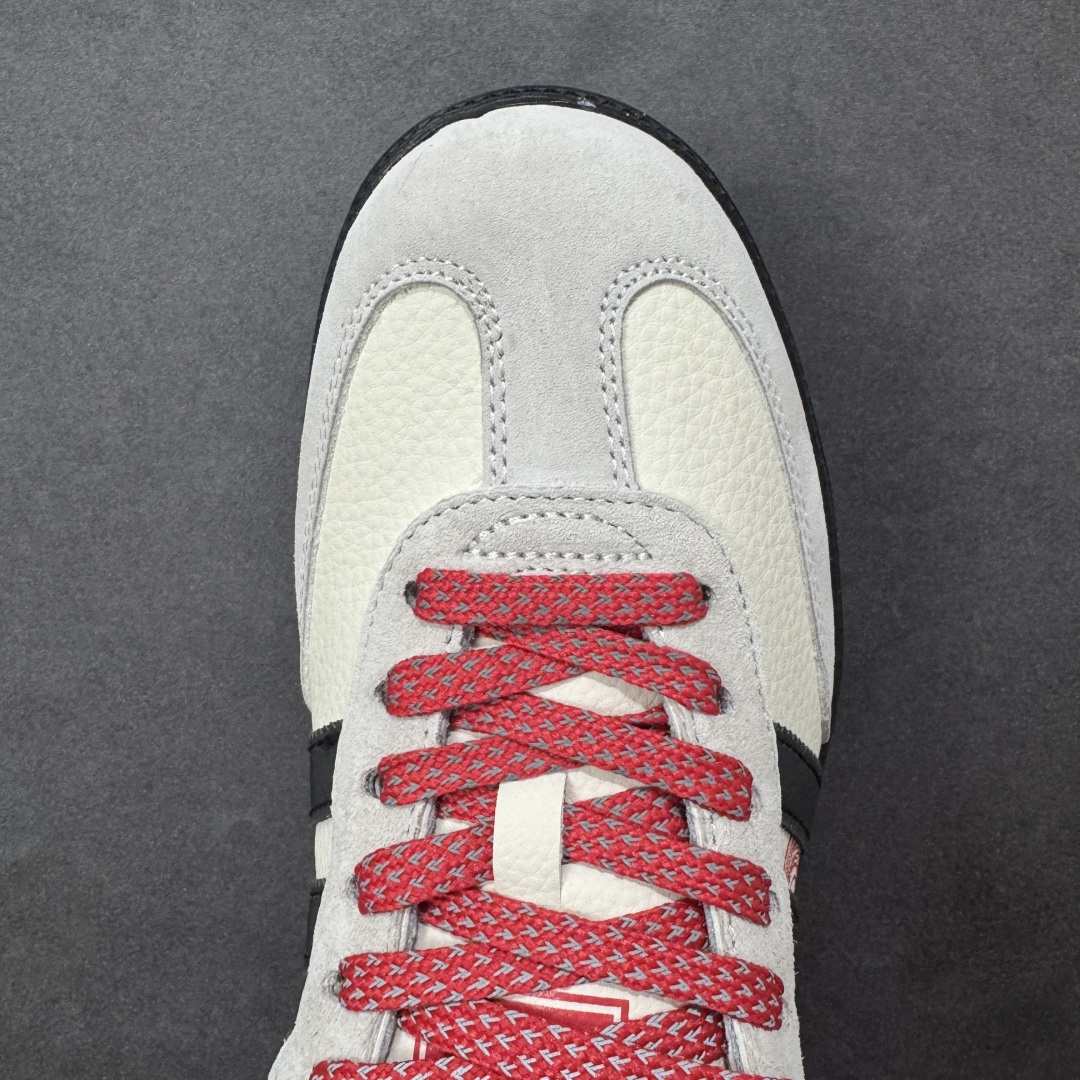 图片[8]-【定制版】Adidas Originals“马年联名限定 黑贝壳头，米白基底搭配红黑撞色条纹，头层皮革鞋面提升高级感，红鞋带 + 黄鞋口强化视觉层次，同色系车线精致细腻，每一处细节都在诉说复古潮味。 货号-：ZH2593 尺码：36 36.5 37.5 38 38.5 39 40 40.5 41 42 42.5 43 44 44.5 45-选品中心