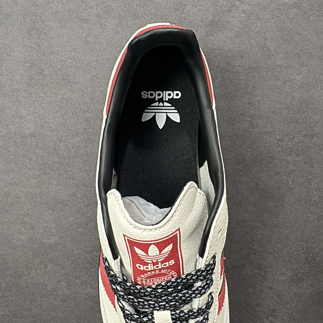 图片[7]-【定制版】Adidas Originals“马年联名限定 黑贝壳头，米白基底搭配红黑撞色条纹，头层皮革鞋面提升高级感，红鞋带 + 黄鞋口强化视觉层次，同色系车线精致细腻，每一处细节都在诉说复古潮味。 货号：JJ2612 尺码：36 36.5 37.5 38 38.5 39 40 40.5 41 42 42.5 43 44 44.5 45-选品中心