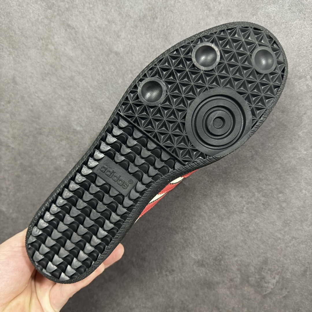 图片[9]-【定制版】Adidas Originals“马年联名限定 黑贝壳头，米白基底搭配红黑撞色条纹，头层皮革鞋面提升高级感，红鞋带 + 黄鞋口强化视觉层次，同色系车线精致细腻，每一处细节都在诉说复古潮味。 货号：JJ2612 尺码：36 36.5 37.5 38 38.5 39 40 40.5 41 42 42.5 43 44 44.5 45-选品中心