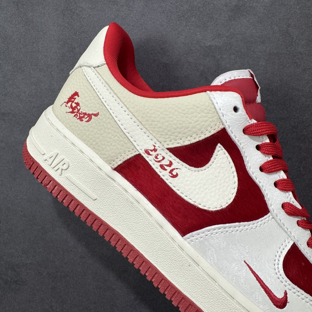 图片[6]-【定制版】Nike Air Force 1\’07 Low 马年限定 白红马毛中国风 空军一号低帮休闲板鞋 #原楦头原纸板 高端定制鞋盒 原厂鞋底 超高清洁度 细节完美 货号：XL1979-145  尺码：36 36.5 37.5 38 38.5 39 40 40.5 41 42 42.5 43 44 44.5 45-选品中心