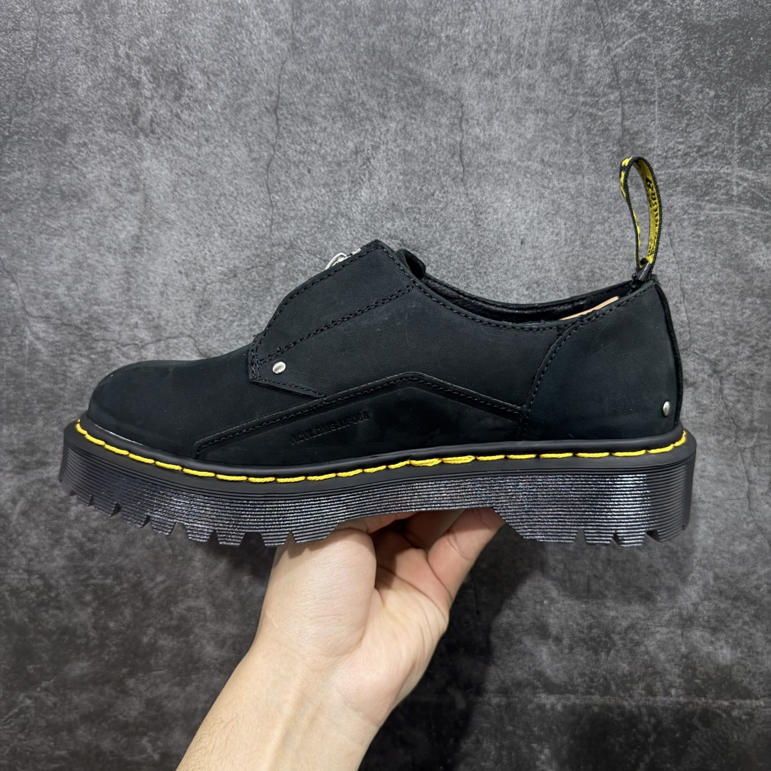 图片[2]-【莞产版本】ACW x Dr.martens马汀博士 Sinclair系列 英伦骑士 朋克复古机车 厚底粗跟 低帮马丁靴 采用硬质牛培开边珠牛培皮打造鞋面 厚实耐磨PVC原厂透明水晶橡胶大底 原版一致空胶工艺 真实大底拉帮线锁底 货号：R11822202 尺码：35 36 37 38 39 40 41 42 43 44 45-选品中心