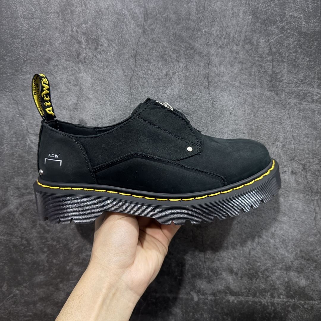 【莞产版本】ACW x Dr.martens马汀博士 Sinclair系列 英伦骑士 朋克复古机车 厚底粗跟 低帮马丁靴 采用硬质牛培开边珠牛培皮打造鞋面 厚实耐磨PVC原厂透明水晶橡胶大底 原版一致空胶工艺 真实大底拉帮线锁底 货号：R11822202 尺码：35 36 37 38 39 40 41 42 43 44 45-选品中心