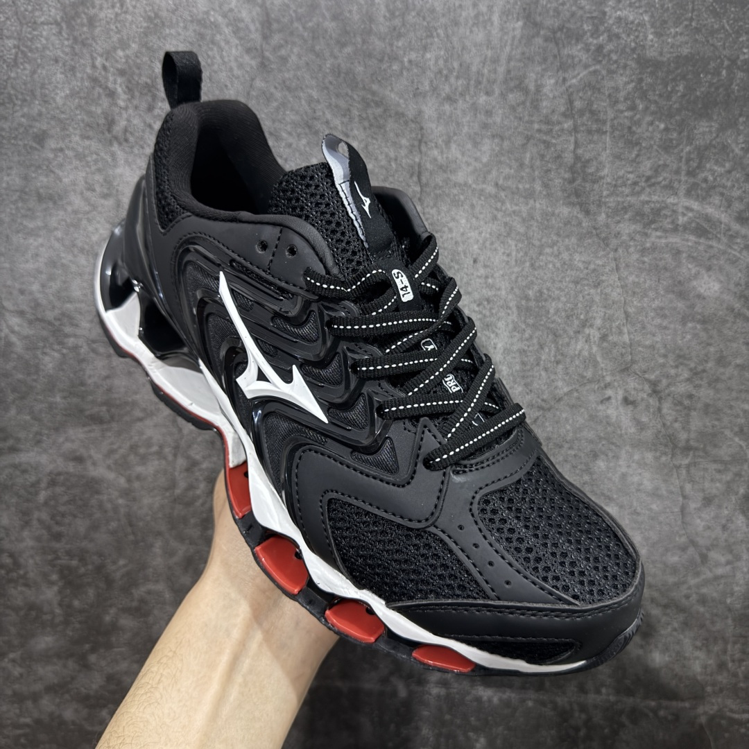 图片[3]-【纯原版】Mizuno 美津侬 WAVE PROPHECY 14S 复古时尚休闲舒适运动跑步鞋 美津浓WAVE机械缓震 可以说是机械缓震跑鞋科技的翘楚有着非凡的适应性，有着充分而持久的缓震能力和轻量化设计，是一双可以陪伴我们日常训练甚至是半马比赛的跑鞋，无论是“跑步初哥”还是“精英老鸟”，只要不是比较夸张的大体重人群，都可以穿着WAVE RIDER 来跑步。如果你不知道跑步穿什么鞋，不知道给别人推荐什么鞋，那么选“美津浓 ” 尺码：36-45-选品中心