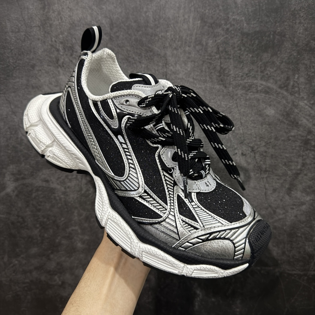 图片[3]-【XA版本】BALENCIAGA 3XL Sneakers 巴黎世家十代网布系带低帮走秀复古老爹鞋 全套原纸板楦头开发 最原汁原味的灵魂版型 全鞋荧光划线卡点 胶水把控整洁度追求极致完美 每一双都是工艺品 多重QC质检 超越公司货的品控标准 实实在在的免检产品 原盒原配 正确字体电绣 粗细、位置、大小正确 侧边TPU 透气孔匹配意产原版 正确分离大底 TPU软底 原版一致大底LOGO 立体感十足 原厂皮料水洗做旧 采购原厂网纱 不含皮革 网布材料和聚氨酯 磨损效果 鞋头边缘和后帮 Balenciaga 徽标 鞋面和后跟凸印尺码 鞋舌 3XL 橡胶品牌标识和反光细节 鞋帮拉袢和鞋舌拉祥 配反光细节 备用鞋带在鞋履前侧 可在穿着前取下 便于不同造型搭配 偏大一码 尺码：35-40-选品中心