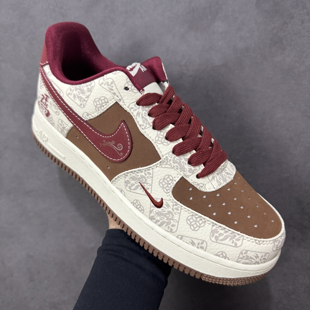 图片[3]-【定制版】Nike Air Force 1\’07 Low 马年限定联名 白棕铜钱风 空军一号低帮休闲板鞋  #原楦头原纸板 高端定制鞋盒 原厂鞋底 超高清洁度 细节完美 货号：DW8806-007  尺码：36 36.5 37.5 38 38.5 39 40 40.5 41 42 42.5 43 44 44.5 45-选品中心