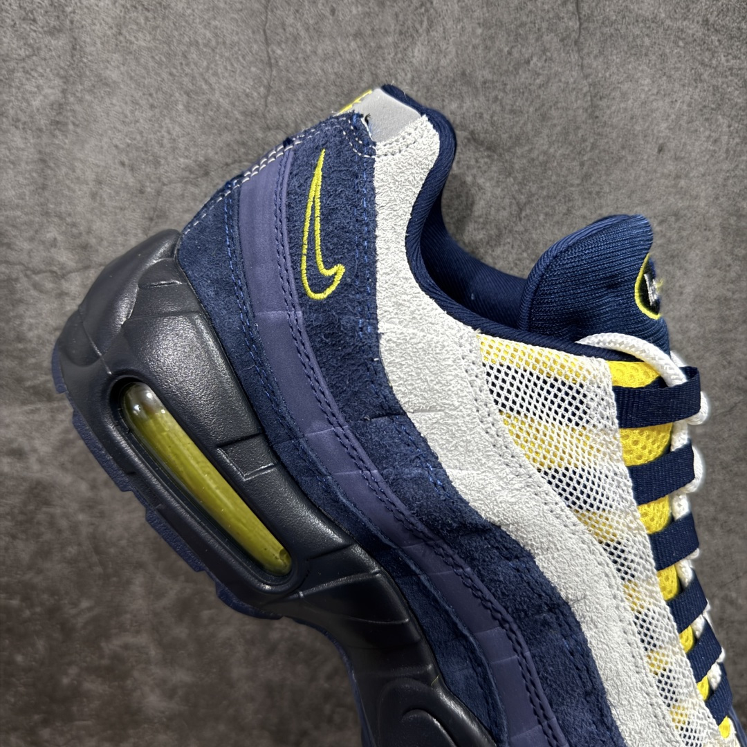 图片[7]-【顶级芯片版】Eric Koston x Nike Air Max 95 \”Obsidian and Speed Yellow\” 蓝白 货号：HQ8492-400 顶级版 开发数月 原版开发 多道QC质检 鞋型完美复刻 原厂级别工艺 正确色卡 正确气垫蓝光 正确大底 独家私模 采用进口头层牛皮拼接 定位高端市场 行业标杆工艺 尺码：40 40.5 41 42 42.5 43 44 44.5 45 46-选品中心