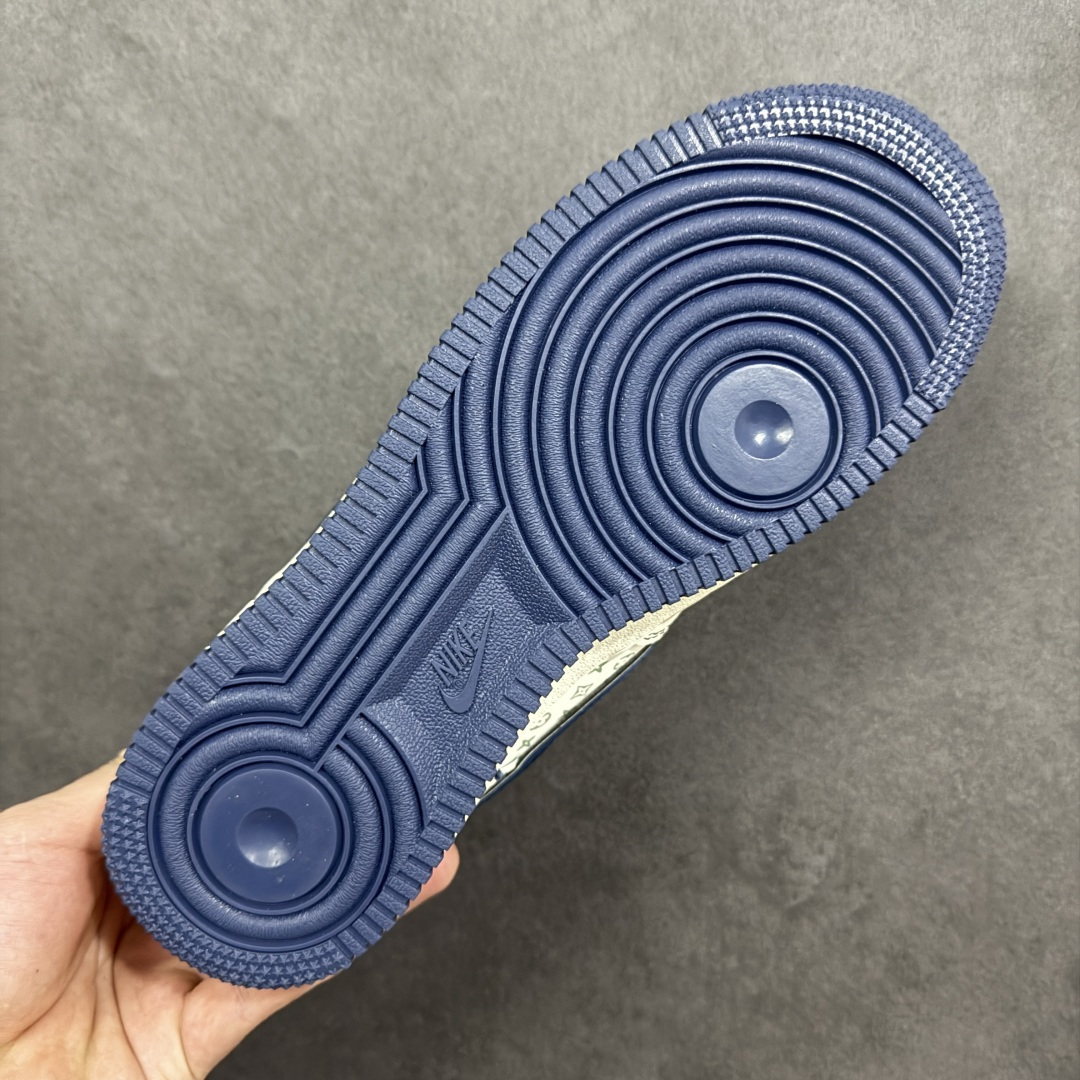 图片[9]-【定制版】Nike Air Force 1\’07 Low LV联名 深蓝经典老花 空军一号低帮休闲板鞋  #原楦头原纸板 高端定制鞋盒 原厂鞋底 超高清洁度 细节完美 货号：HH7518-078  尺码：36 36.5 37.5 38 38.5 39 40 40.5 41 42 42.5 43 44 44.5 45-选品中心