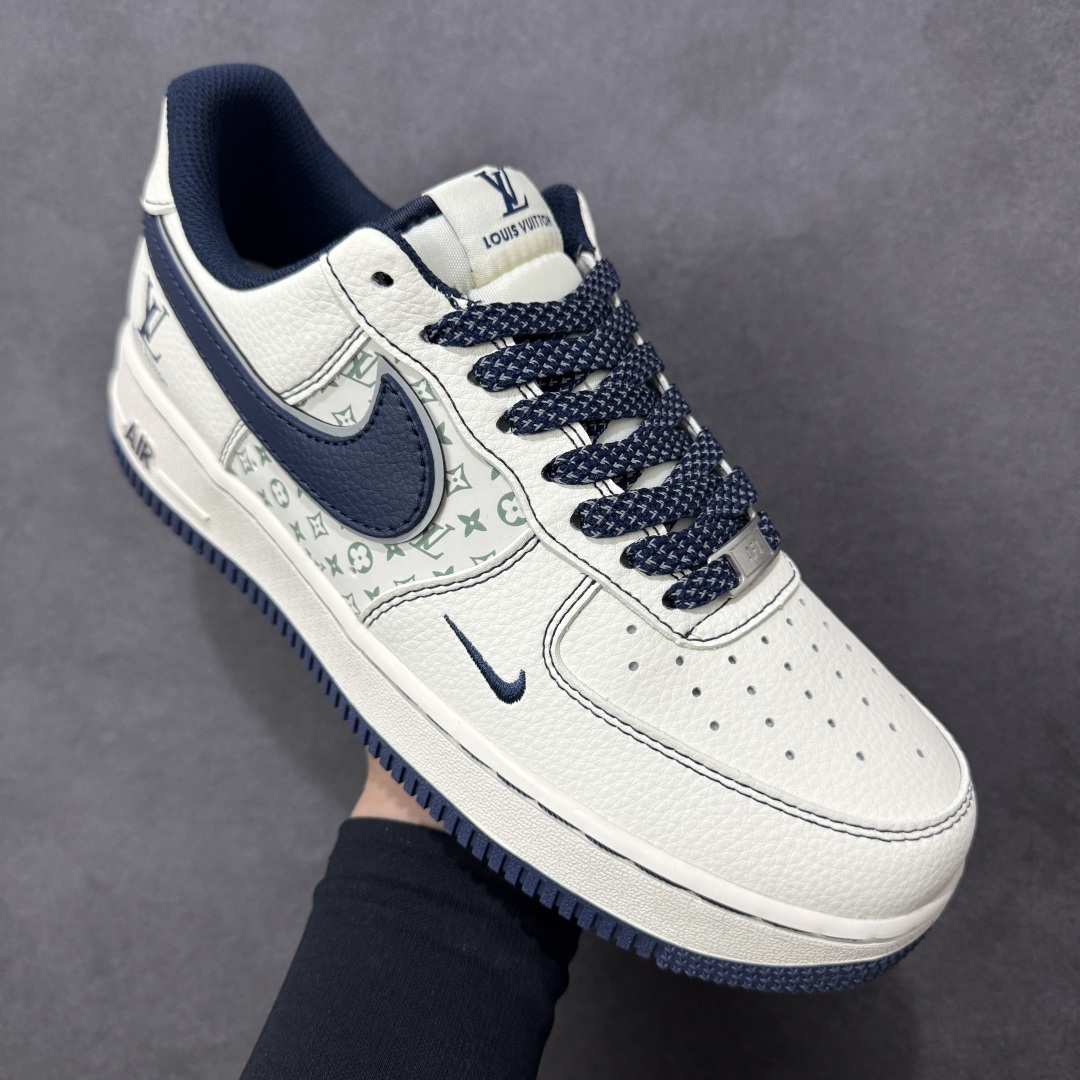 图片[3]-【定制版】Nike Air Force 1\’07 Low LV联名 深蓝经典老花 空军一号低帮休闲板鞋  #原楦头原纸板 高端定制鞋盒 原厂鞋底 超高清洁度 细节完美 货号：HH7518-078  尺码：36 36.5 37.5 38 38.5 39 40 40.5 41 42 42.5 43 44 44.5 45-选品中心