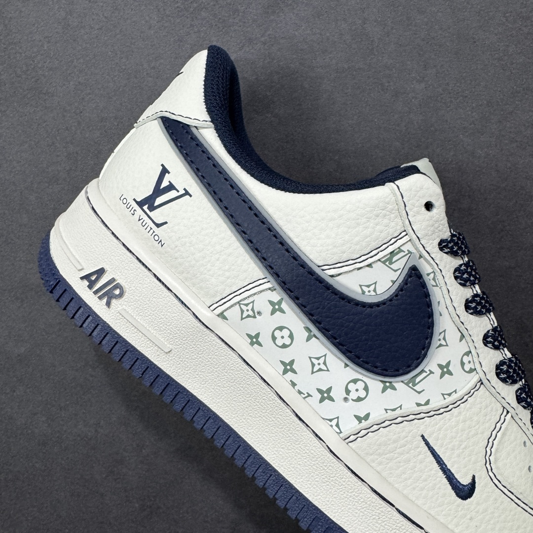 图片[6]-【定制版】Nike Air Force 1\’07 Low LV联名 深蓝经典老花 空军一号低帮休闲板鞋  #原楦头原纸板 高端定制鞋盒 原厂鞋底 超高清洁度 细节完美 货号：HH7518-078  尺码：36 36.5 37.5 38 38.5 39 40 40.5 41 42 42.5 43 44 44.5 45-选品中心