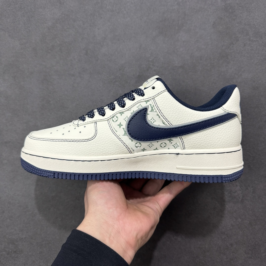 图片[2]-【定制版】Nike Air Force 1\’07 Low LV联名 深蓝经典老花 空军一号低帮休闲板鞋  #原楦头原纸板 高端定制鞋盒 原厂鞋底 超高清洁度 细节完美 货号：HH7518-078  尺码：36 36.5 37.5 38 38.5 39 40 40.5 41 42 42.5 43 44 44.5 45-选品中心