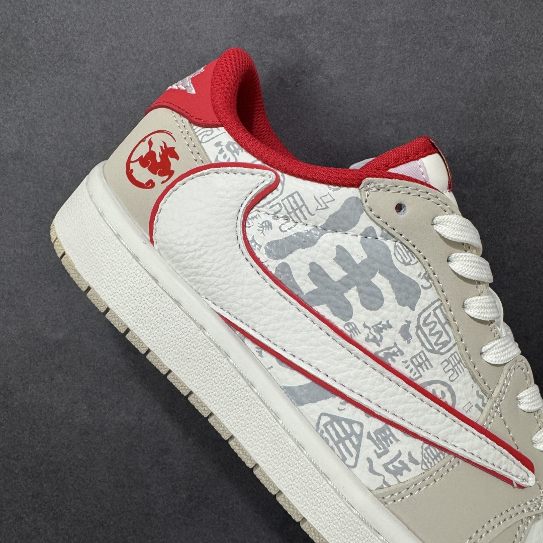 图片[6]-【定制版】高端定制 Travis Scott x Jordan 1 Low 马年限定-素底嫣红 倒勾低帮休闲版本 原厂全头层皮 高级夜光效果 大厂纯原品质出货 纯正版型 定制鞋盒 皮料切割干净无任何毛边 细节完美 超高清洁度 货号：NH0601-062 尺码：36 36.5 37.5 38 38.5 39 40 40.5 41 42 42.5 43 44 44.5 45-选品中心