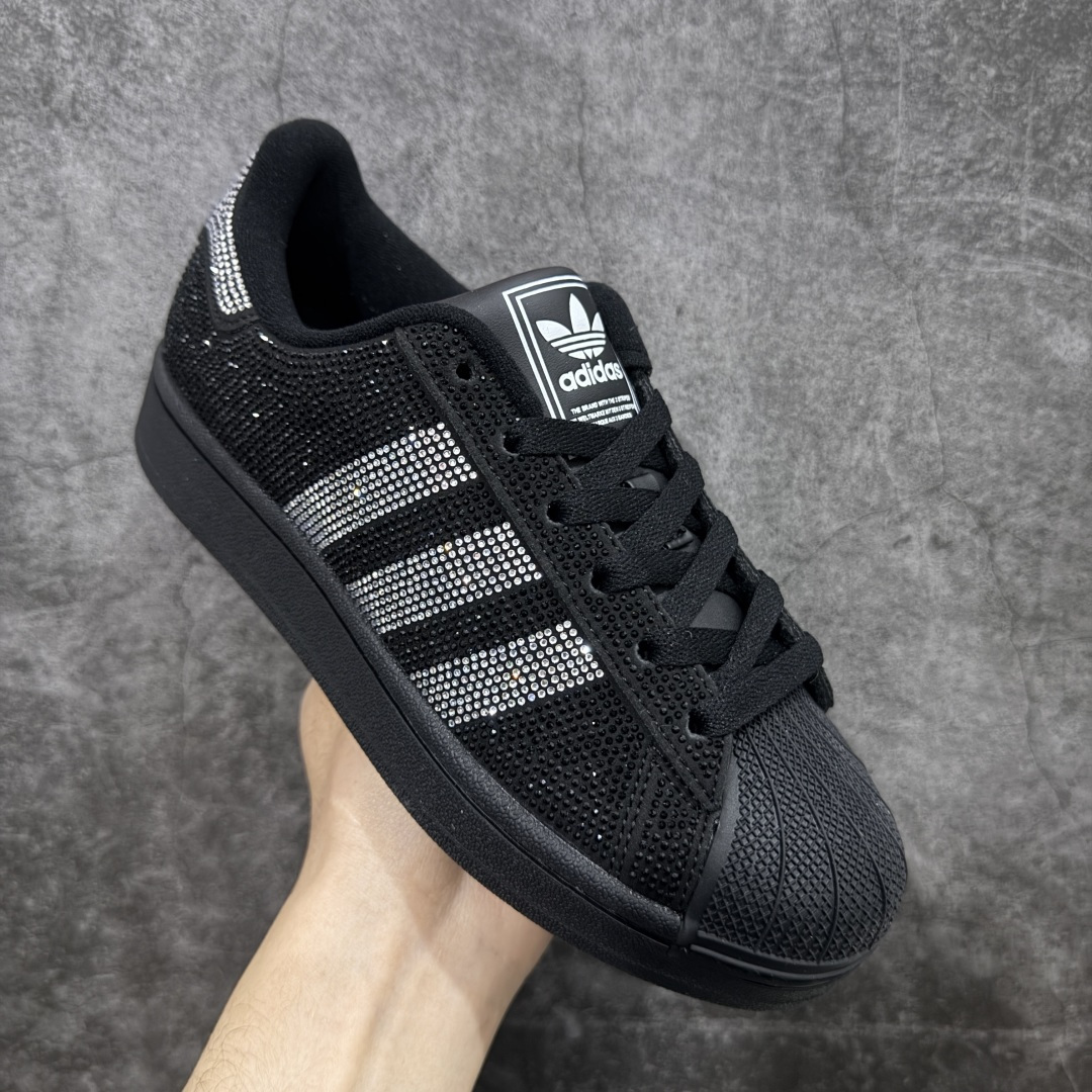 图片[3]-【纯原版】adidas originals Superstar 2 经典舒适 板鞋 女款 黑银 贝壳头系列低帮经典百搭休闲运动板鞋 防滑耐磨 男女同款 货号：IH4200 号码：35-45-选品中心