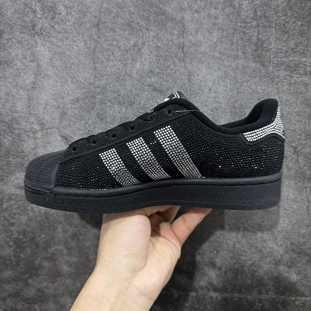 图片[2]-【纯原版】adidas originals Superstar 2 经典舒适 板鞋 女款 黑银 贝壳头系列低帮经典百搭休闲运动板鞋 防滑耐磨 男女同款 货号：IH4200 号码：35-45-选品中心