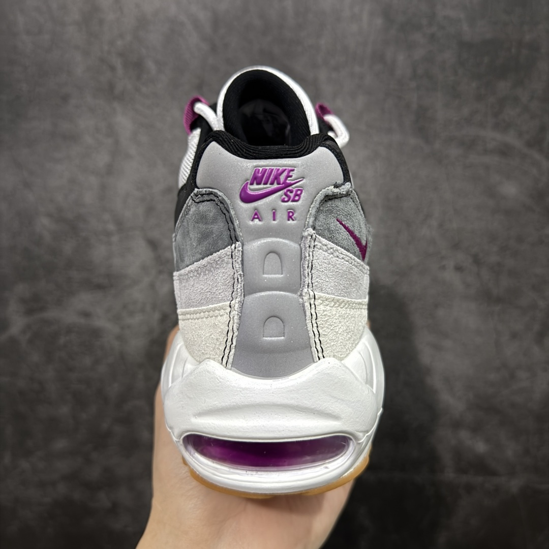 图片[4]-【顶级芯片版】Nike Air Max 95 浅灰紫色 货号：HF7545-100 顶级版 开发数月 原版开发 多道QC质检 鞋型完美复刻 原厂级别工艺 正确色卡 正确气垫蓝光 正确大底 独家私模 采用进口头层牛皮拼接 定位高端市场 行业标杆工艺 尺码：40 40.5 41 42 42.5 43 44 44.5 45 46-选品中心