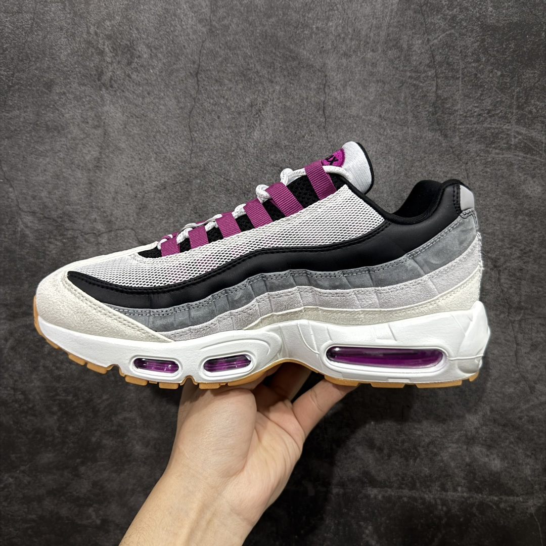 图片[2]-【顶级芯片版】Nike Air Max 95 浅灰紫色 货号：HF7545-100 顶级版 开发数月 原版开发 多道QC质检 鞋型完美复刻 原厂级别工艺 正确色卡 正确气垫蓝光 正确大底 独家私模 采用进口头层牛皮拼接 定位高端市场 行业标杆工艺 尺码：40 40.5 41 42 42.5 43 44 44.5 45 46-选品中心