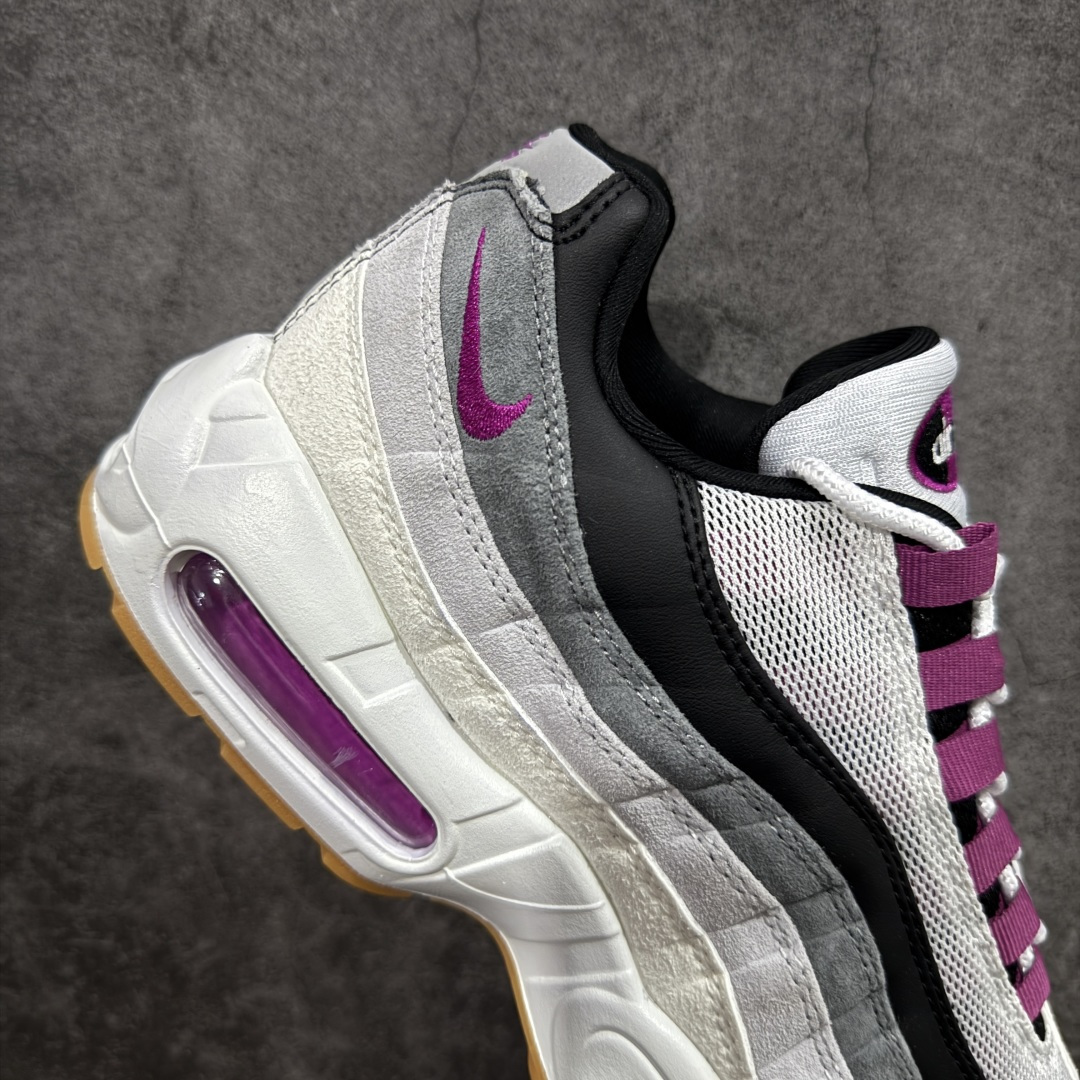 图片[7]-【顶级芯片版】Nike Air Max 95 浅灰紫色 货号：HF7545-100 顶级版 开发数月 原版开发 多道QC质检 鞋型完美复刻 原厂级别工艺 正确色卡 正确气垫蓝光 正确大底 独家私模 采用进口头层牛皮拼接 定位高端市场 行业标杆工艺 尺码：40 40.5 41 42 42.5 43 44 44.5 45 46-选品中心