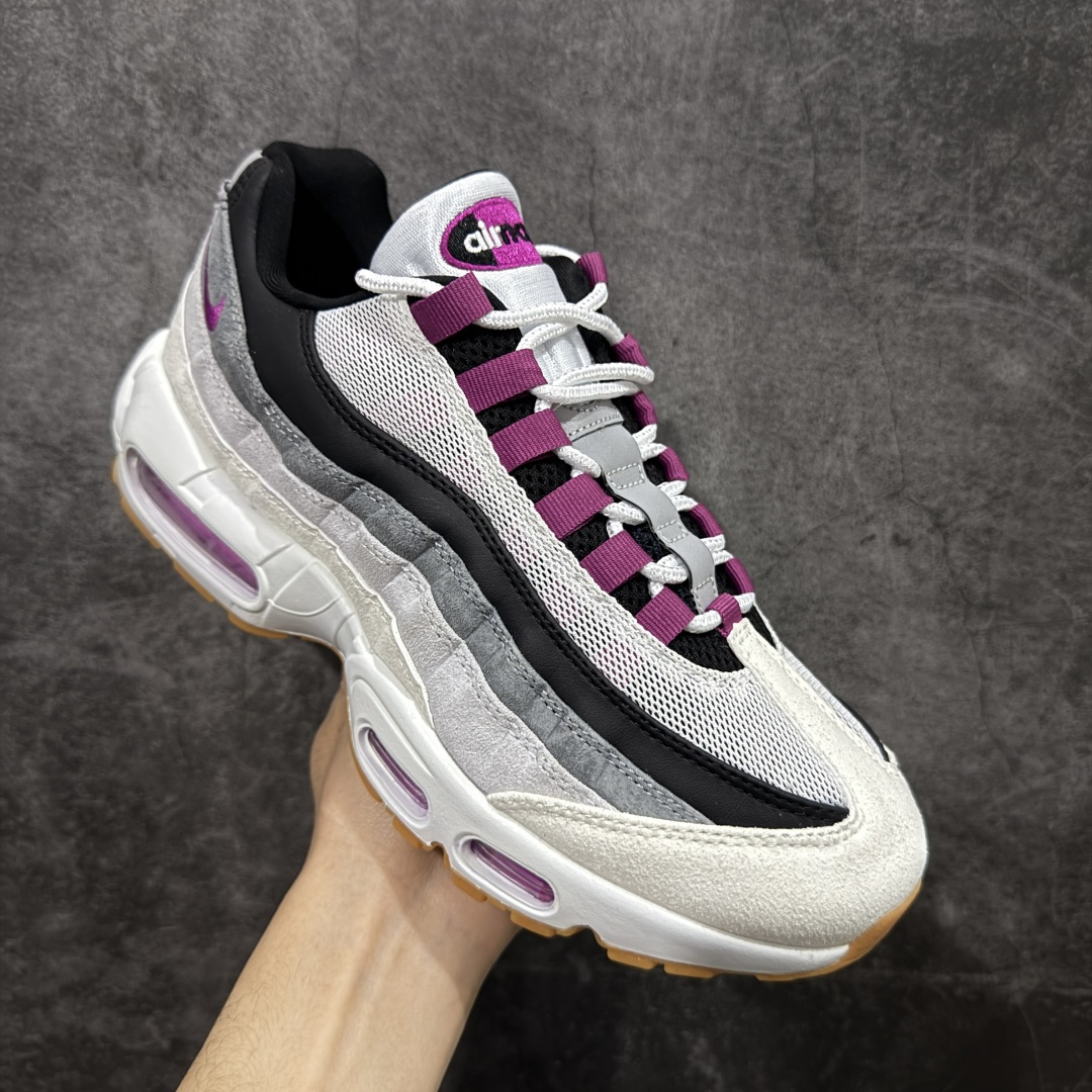 图片[3]-【顶级芯片版】Nike Air Max 95 浅灰紫色 货号：HF7545-100 顶级版 开发数月 原版开发 多道QC质检 鞋型完美复刻 原厂级别工艺 正确色卡 正确气垫蓝光 正确大底 独家私模 采用进口头层牛皮拼接 定位高端市场 行业标杆工艺 尺码：40 40.5 41 42 42.5 43 44 44.5 45 46-选品中心
