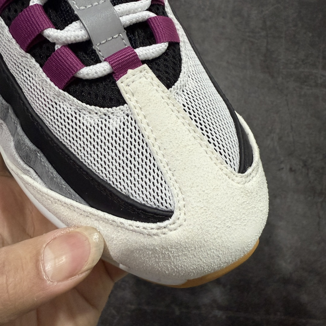 图片[5]-【顶级芯片版】Nike Air Max 95 浅灰紫色 货号：HF7545-100 顶级版 开发数月 原版开发 多道QC质检 鞋型完美复刻 原厂级别工艺 正确色卡 正确气垫蓝光 正确大底 独家私模 采用进口头层牛皮拼接 定位高端市场 行业标杆工艺 尺码：40 40.5 41 42 42.5 43 44 44.5 45 46-选品中心