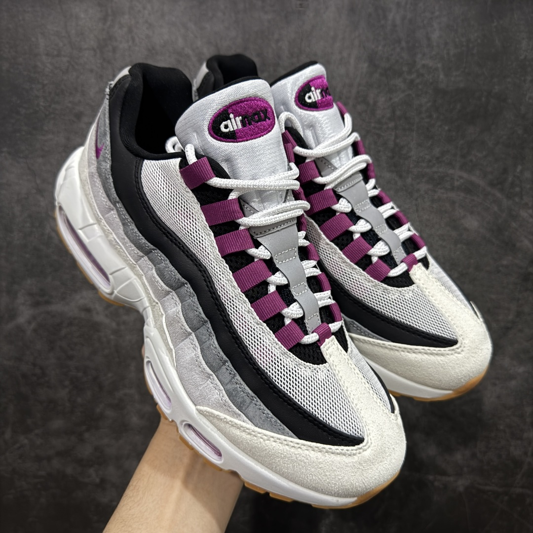 【顶级芯片版】Nike Air Max 95 浅灰紫色 货号:HF7545-100 顶级版 开发数月 原版开发 多道QC质检 鞋型完美复刻 原厂级别工艺 正确色卡 正确气垫蓝光 正确大底 独家私模 采用进口头层牛皮拼接 定位高端市场 行业标杆工艺 尺码:40 40.5 41 42 42.5 43 44 44.5 45 46-选品中心