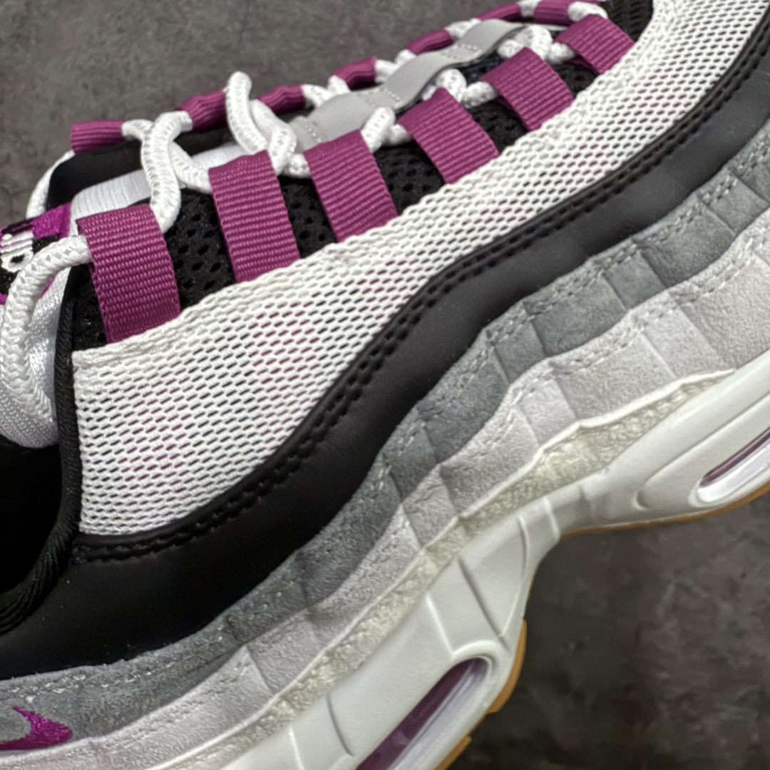 图片[4]-【顶级芯片版】Nike Air Max 95 浅灰紫色 货号：HF7545-100 顶级版 开发数月 原版开发 多道QC质检 鞋型完美复刻 原厂级别工艺 正确色卡 正确气垫蓝光 正确大底 独家私模 采用进口头层牛皮拼接 定位高端市场 行业标杆工艺 尺码：40 40.5 41 42 42.5 43 44 44.5 45 46-选品中心