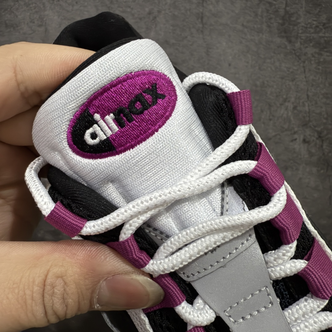 图片[6]-【顶级芯片版】Nike Air Max 95 浅灰紫色 货号：HF7545-100 顶级版 开发数月 原版开发 多道QC质检 鞋型完美复刻 原厂级别工艺 正确色卡 正确气垫蓝光 正确大底 独家私模 采用进口头层牛皮拼接 定位高端市场 行业标杆工艺 尺码：40 40.5 41 42 42.5 43 44 44.5 45 46-选品中心