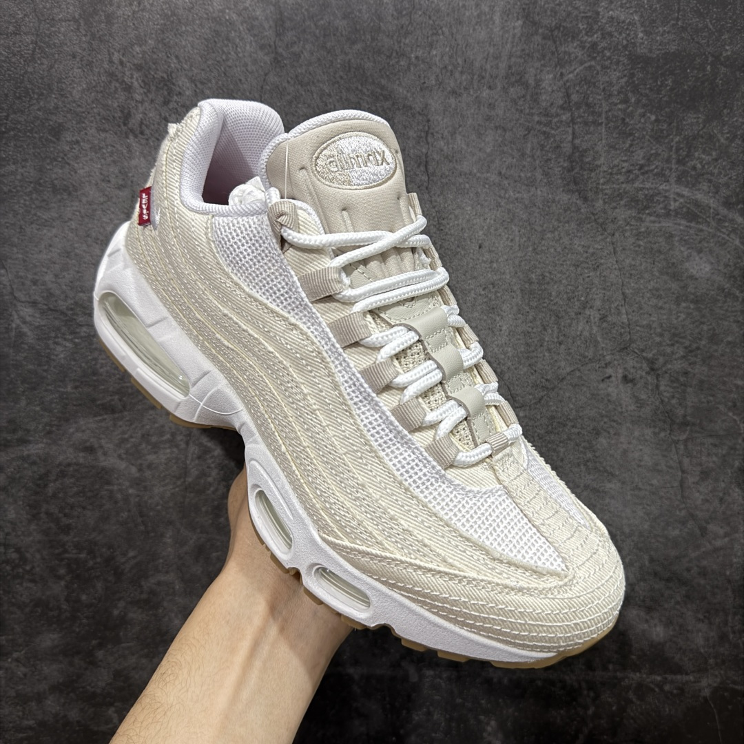 图片[3]-【KZ纯原】Levi\’s x NK Air Max 95 “White and Ecru”舒适耐磨 低帮跑步鞋 男女同款 李维斯联名米色 HM4743-100 外贸顶级专供 区别先行版 全部配色原鞋原尺码开发生产 极致还原 全部原厂材料一比一打造 一眼ZP既视感 欢迎对比市场版本 尺码：40 40.5 41 42 42.5 43 44 44.5 45 46 46.5 47.5 48 48.5-选品中心