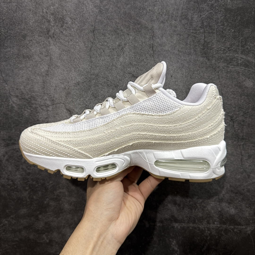 图片[2]-【KZ纯原】Levi\’s x NK Air Max 95 “White and Ecru”舒适耐磨 低帮跑步鞋 男女同款 李维斯联名米色 HM4743-100 外贸顶级专供 区别先行版 全部配色原鞋原尺码开发生产 极致还原 全部原厂材料一比一打造 一眼ZP既视感 欢迎对比市场版本 尺码：40 40.5 41 42 42.5 43 44 44.5 45 46 46.5 47.5 48 48.5-选品中心