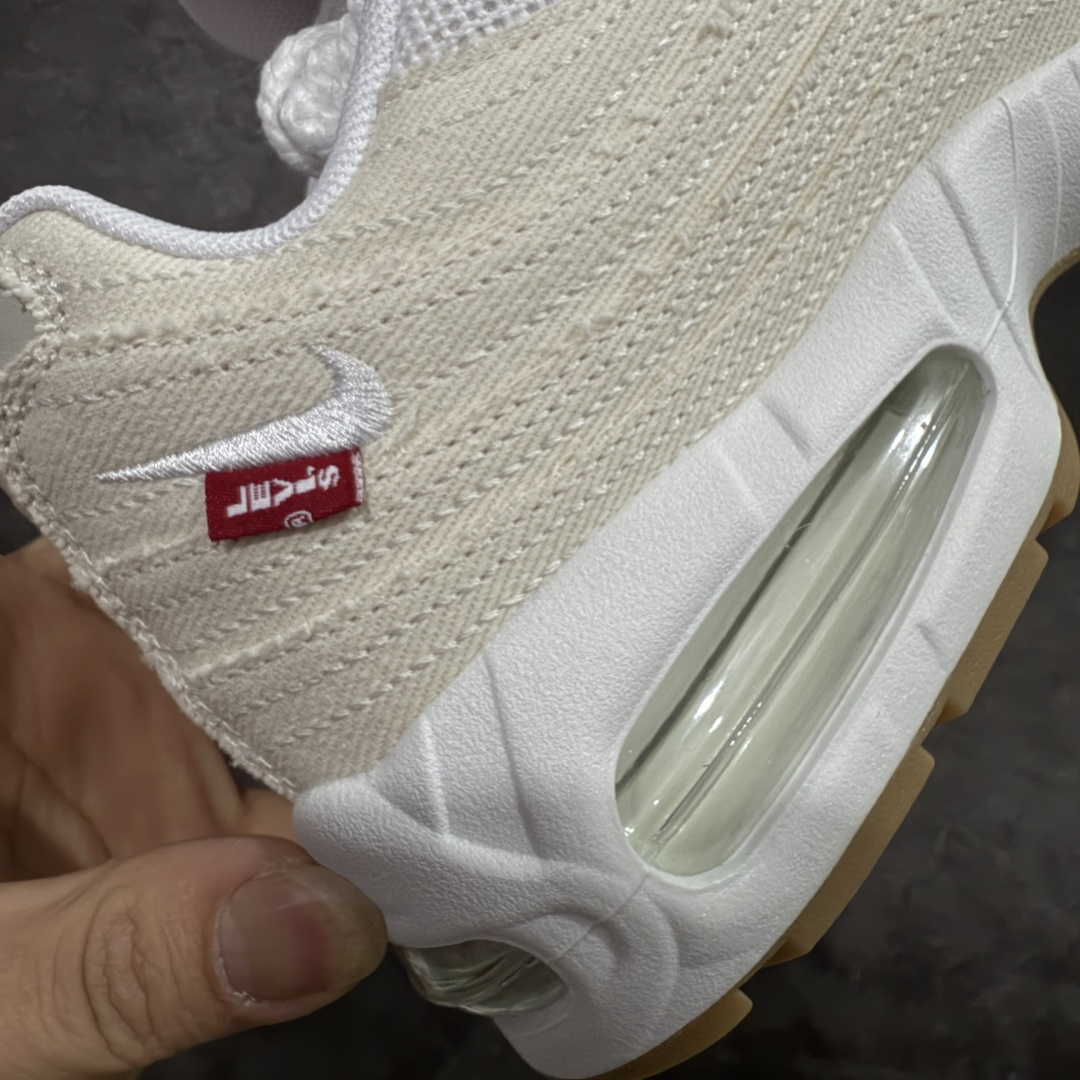图片[3]-【KZ纯原】Levi\’s x NK Air Max 95 “White and Ecru”舒适耐磨 低帮跑步鞋 男女同款 李维斯联名米色 HM4743-100 外贸顶级专供 区别先行版 全部配色原鞋原尺码开发生产 极致还原 全部原厂材料一比一打造 一眼ZP既视感 欢迎对比市场版本 尺码：40 40.5 41 42 42.5 43 44 44.5 45 46 46.5 47.5 48 48.5-选品中心