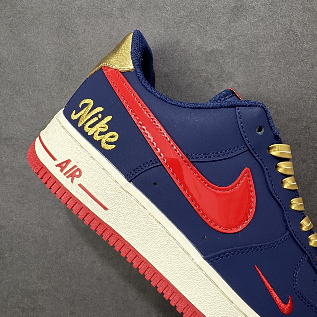 图片[6]-【定制版】公司级NIke Air Force 1 \’07 Low “蓝红金芒” 空军一号低帮 运动鞋 休闲鞋 折边针车 工艺难度大 原楦头原纸板 高端定制鞋盒 原厂鞋底 超高清洁度 细节完美 货号：NH0601-529 尺码：36 36.5 37.5 38 38.5 39 40 40.5 41 42 42.5 43 44 44.5 45-选品中心