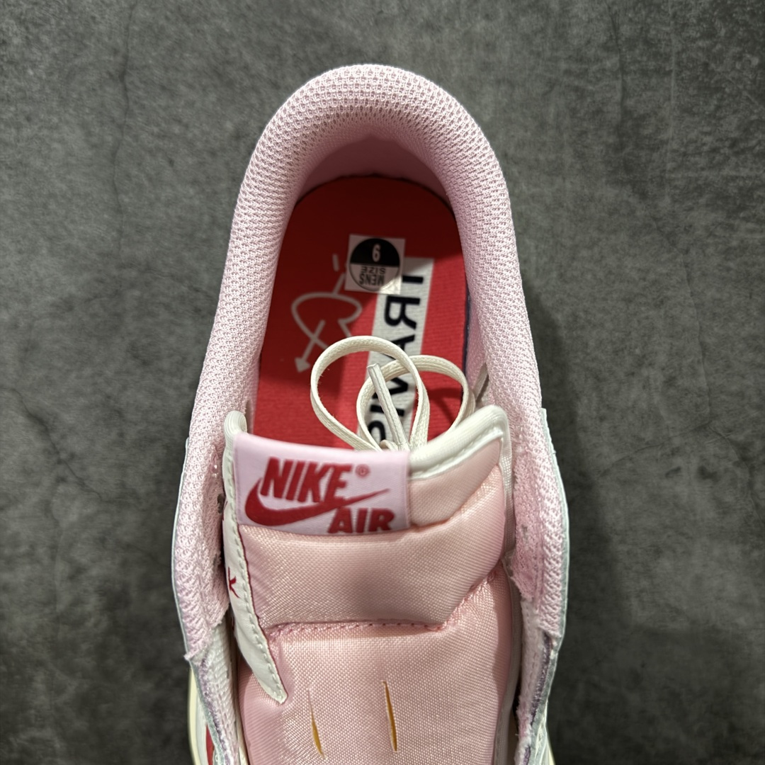 图片[8]-【PK纯原版本】Travis Scott x Air Jordan AJ1 Low OG SP TS联名 白粉倒钩低帮 IQ7604-101 知名大厂出品 纯原第一梯队版本 产品品控稳定性领先行业 各方面均可对飙市面通货版 SZ原厂全套原楦原纸板冲刀磨具开发 原厂皮料加持 原厂港宝加持定型后跟R度完美 同源原厂电绣 鬼脸飞翼针数密度立体效果一致 百分百一致原鞋 原厂拉帮工艺 针距密度一致 后跟弧度收口自然不对折 极致一眼正品既视感 进口玻璃冲刀皮料裁剪零毛边 全鞋电脑针车工艺 品控清洁度最高QC检验标准 免检产品 原厂订购鞋盒、鞋标、防尘纸、鞋撑、鞋带 追求极致的原厂味道 尺码：36-47.5-选品中心
