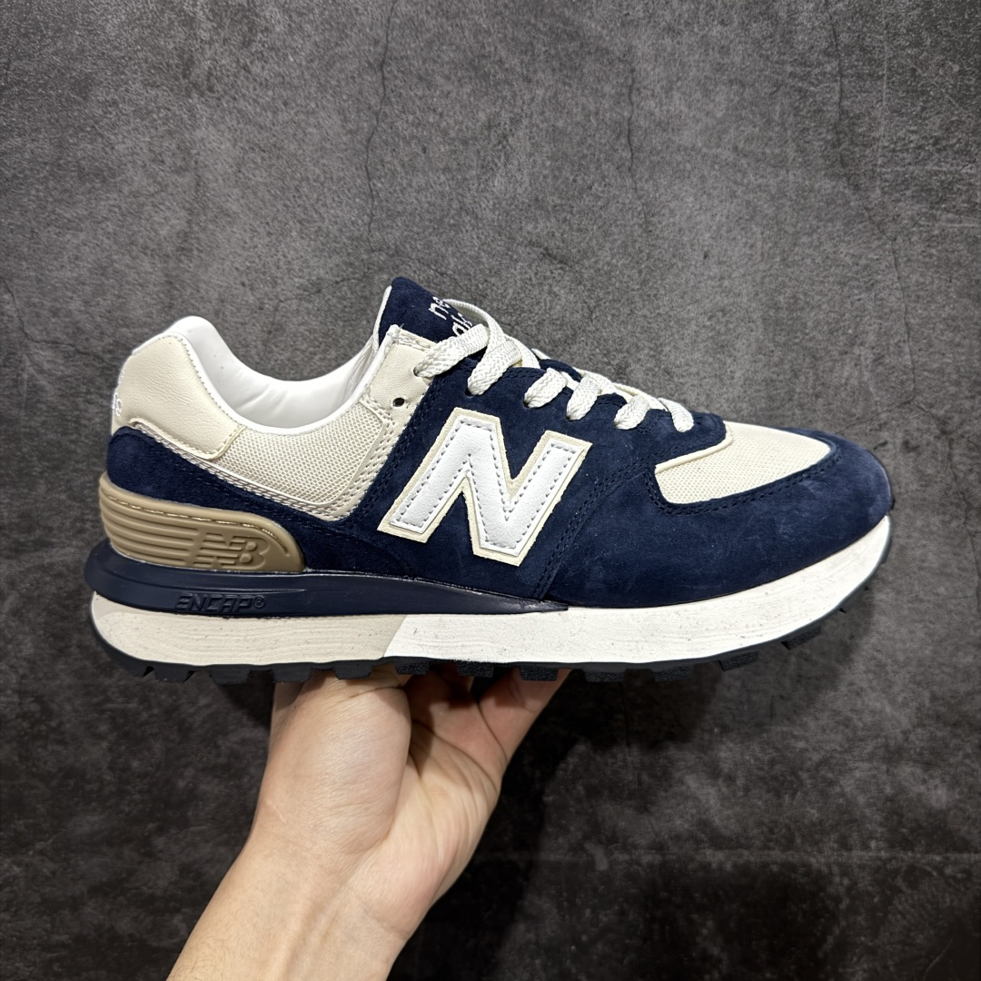 【公司级】New Balance NB 574蓝白色 复古运动跑步鞋 采用猪巴革组合网织物鞋面材质 全新4层组合独立私模大底 货号：U574LGRN 尺码：36 36.5 37.5 38 38.5 39 40 40.5 41.5 42 42.5 43 44 45-选品中心