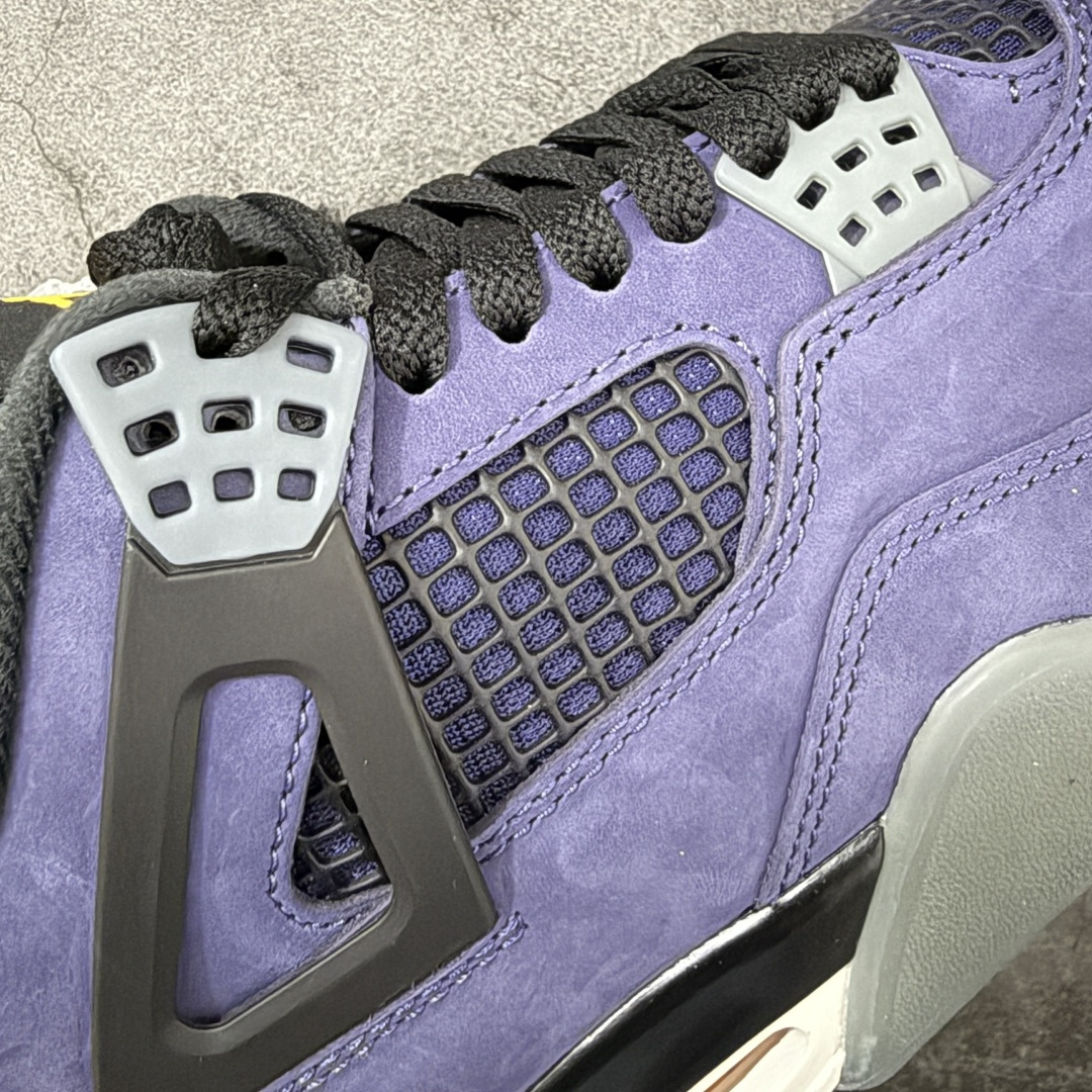 图片[5]-【新DT版】Air Jordan 4 Retro OG \”Imperial Purple\” 复刻帝王紫 AJ4 乔丹4代 aj4 乔4 复刻湖人 紫黄色 全新升级改良 顶级原厂麂皮绒感到位 原鞋原楦原纸板同源开发 完美呈现乔4的版型 内侧正确双色网格 还原细节 原厂皮料 正确气垫颜色 正确网格工艺 正确拉帮工艺 全鞋原装材料制作 原档案原模具打造 支持全方位与正品对比 尺码：40-47.5-选品中心