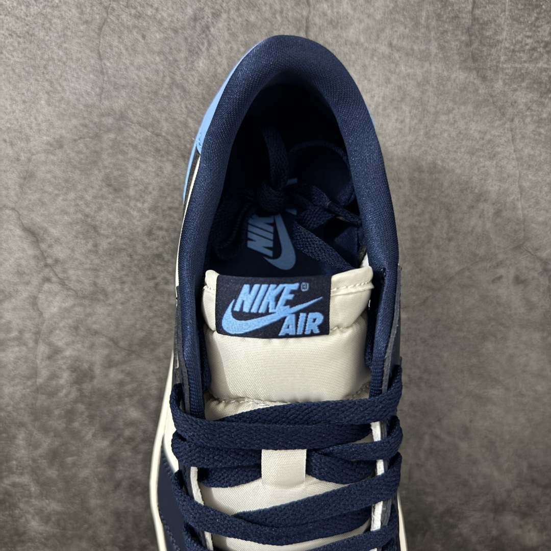 图片[8]-【H11纯原】Nike Air Jordan 1 Low OG AJ1舒适贴合 防滑耐磨 低帮 复古篮球鞋 男女同款 黑曜石 黑白蓝 货号：CZ0790-400 H11纯原外贸平台特供订单 全套原纸板楦头开发 原厂特供材料配套加持 确保原汁原味 完美呈现版型 原档数据独家私模大底 男女鞋同步官方开发至47.5 原装进口轻量化鞋垫 进口港宝加持 后跟自然饱满 还原公司包裹性 鞋面采用原装数据贴合技术 全方位贴合包裹脚型 鞋跟部鞋底牵引设计 提供强大的抓地性能 更适应不同实战场地路面 尺码：35.5 36 36.5 37.5 38 38.5 39 40 40.5 41 42 42.5 43 44 45 46 47.5-选品中心