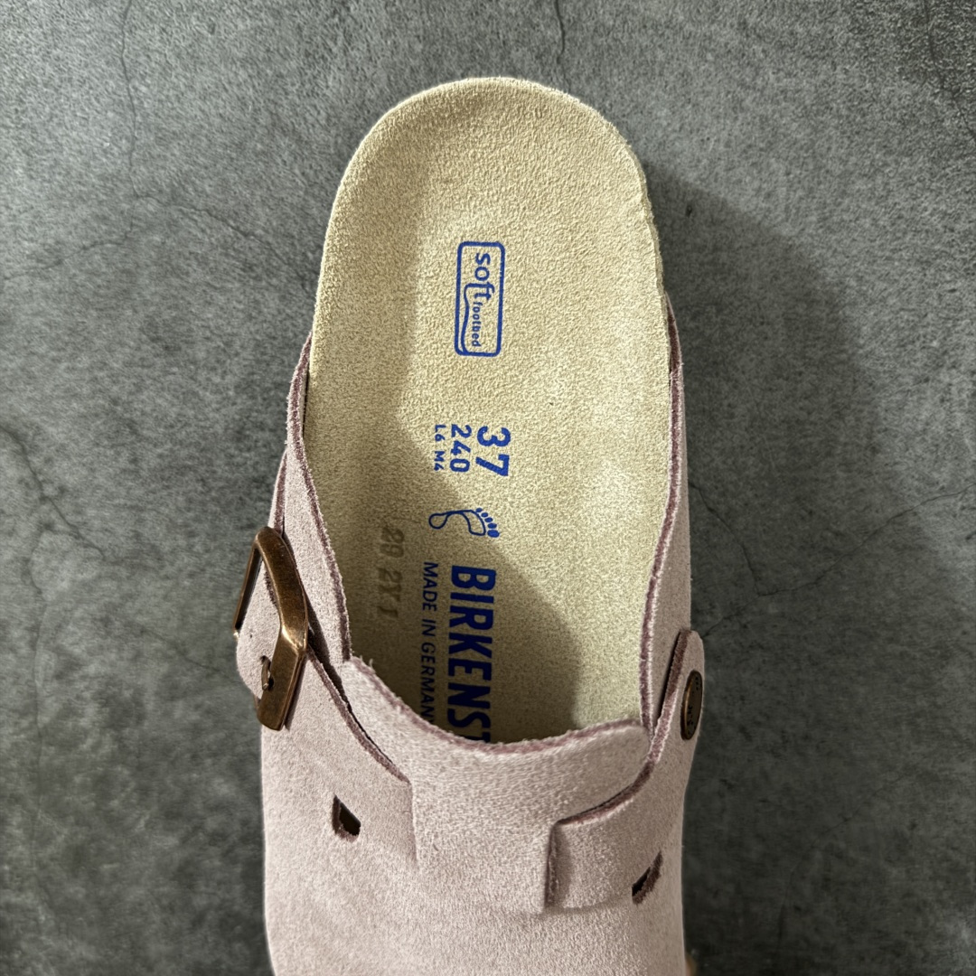 图片[8]-【纯原Y版】德国知名品牌博肯 Birkenstock 勃肯包拖系列 牛皮绒面革平底复古软木休闲鞋 配色货号：0560771 粉色 勃肯包头拖 市面顶级版本 真正软木塞大底 品质细节领先市场版本 原产品质 采用质地柔软牛皮绒面革 中底搭载缓震软木橡胶 尺码：35 36 37 38 39 40 41 42 43 44 45-选品中心