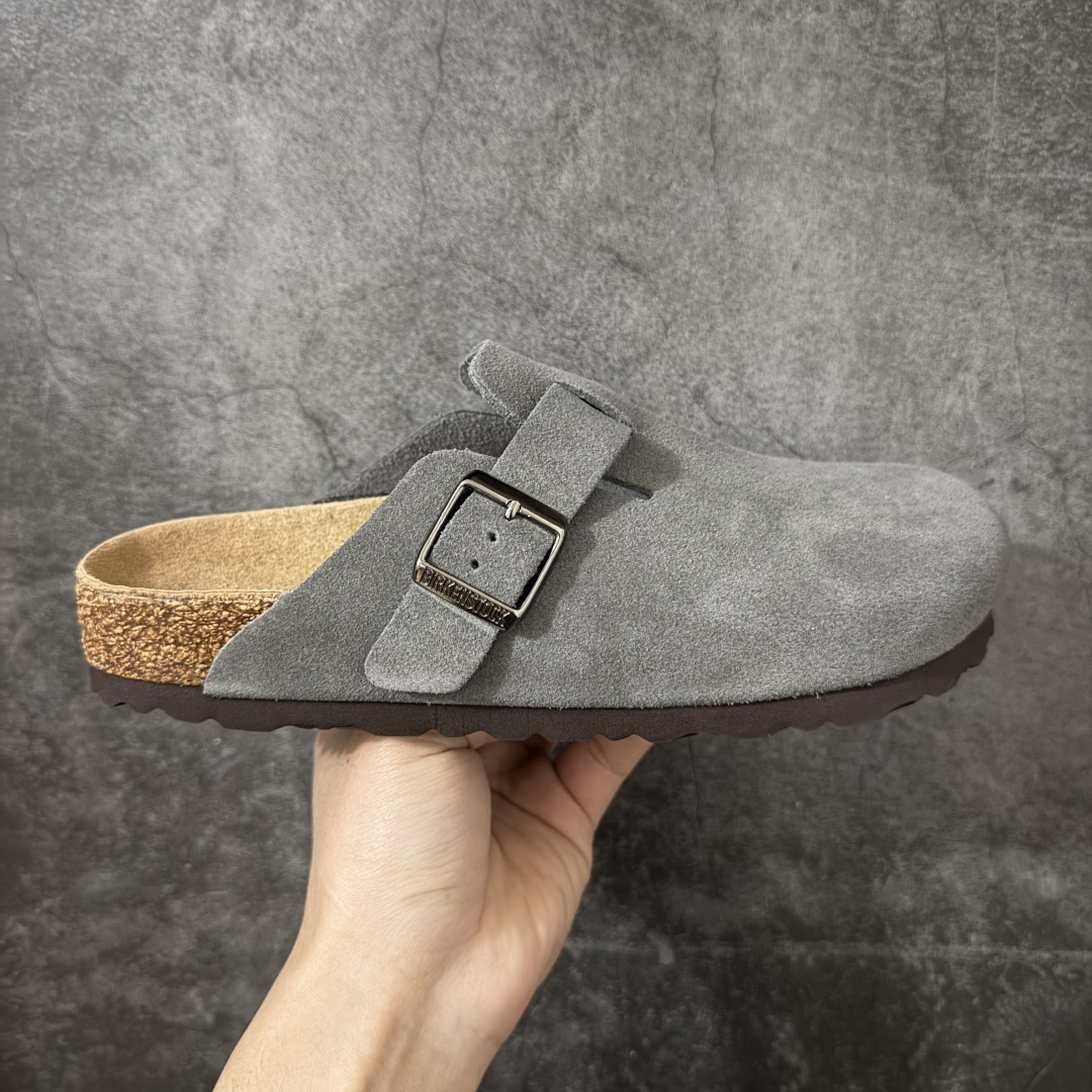 【纯原Y版】德国知名品牌博肯 Birkenstock 勃肯包拖系列 牛皮绒面革平底复古软木休闲鞋 配色货号：1013255 灰色 勃肯包头拖 市面顶级版本 真正软木塞大底 品质细节领先市场版本 原产品质 采用质地柔软牛皮绒面革 中底搭载缓震软木橡胶 尺码：35 36 37 38 39 40 41 42 43 44 45-选品中心