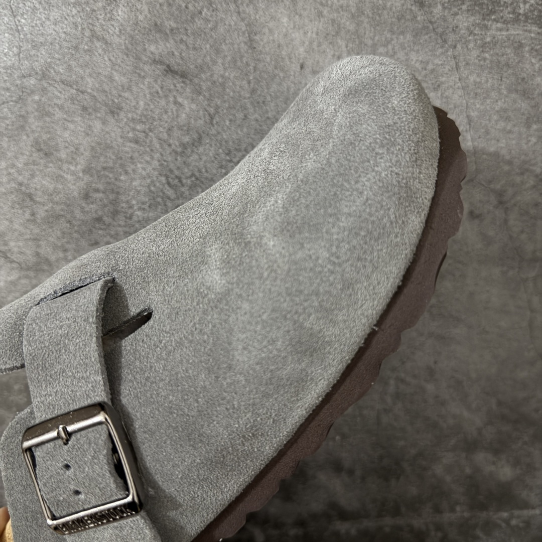 图片[6]-【纯原Y版】德国知名品牌博肯 Birkenstock 勃肯包拖系列 牛皮绒面革平底复古软木休闲鞋 配色货号：1013255 灰色 勃肯包头拖 市面顶级版本 真正软木塞大底 品质细节领先市场版本 原产品质 采用质地柔软牛皮绒面革 中底搭载缓震软木橡胶 尺码：35 36 37 38 39 40 41 42 43 44 45-选品中心
