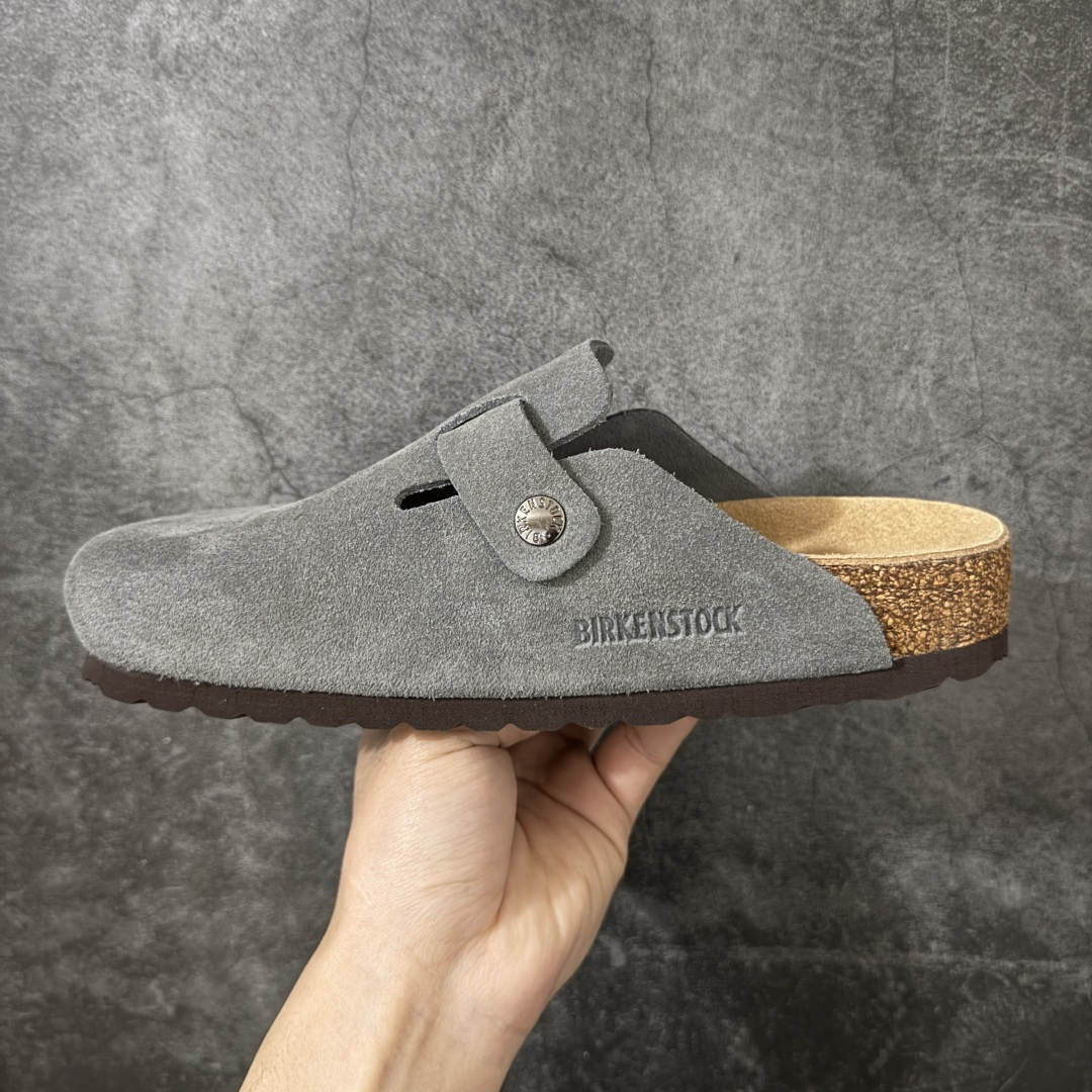 图片[2]-【纯原Y版】德国知名品牌博肯 Birkenstock 勃肯包拖系列 牛皮绒面革平底复古软木休闲鞋 配色货号：1013255 灰色 勃肯包头拖 市面顶级版本 真正软木塞大底 品质细节领先市场版本 原产品质 采用质地柔软牛皮绒面革 中底搭载缓震软木橡胶 尺码：35 36 37 38 39 40 41 42 43 44 45-选品中心