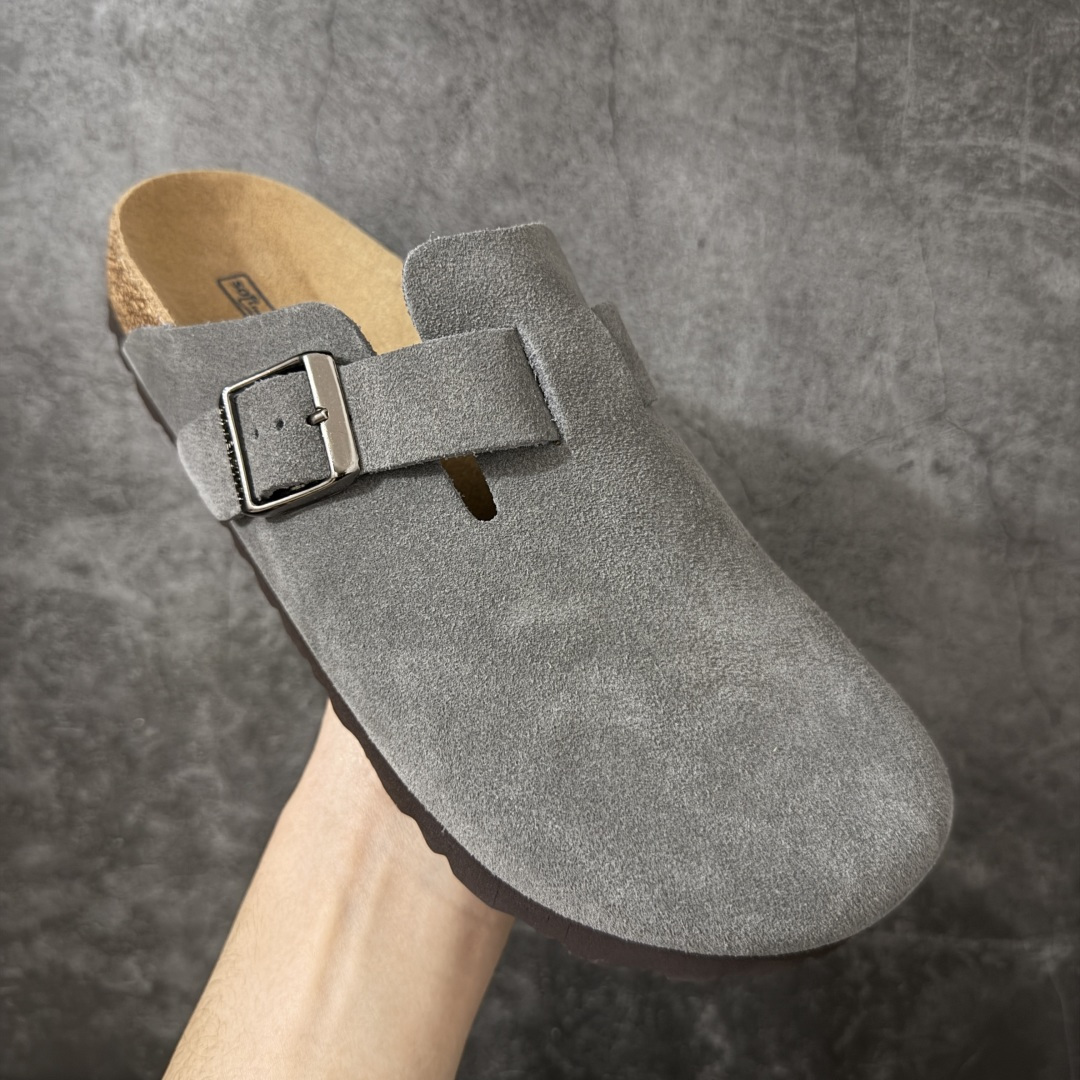 图片[3]-【纯原Y版】德国知名品牌博肯 Birkenstock 勃肯包拖系列 牛皮绒面革平底复古软木休闲鞋 配色货号：1013255 灰色 勃肯包头拖 市面顶级版本 真正软木塞大底 品质细节领先市场版本 原产品质 采用质地柔软牛皮绒面革 中底搭载缓震软木橡胶 尺码：35 36 37 38 39 40 41 42 43 44 45-选品中心