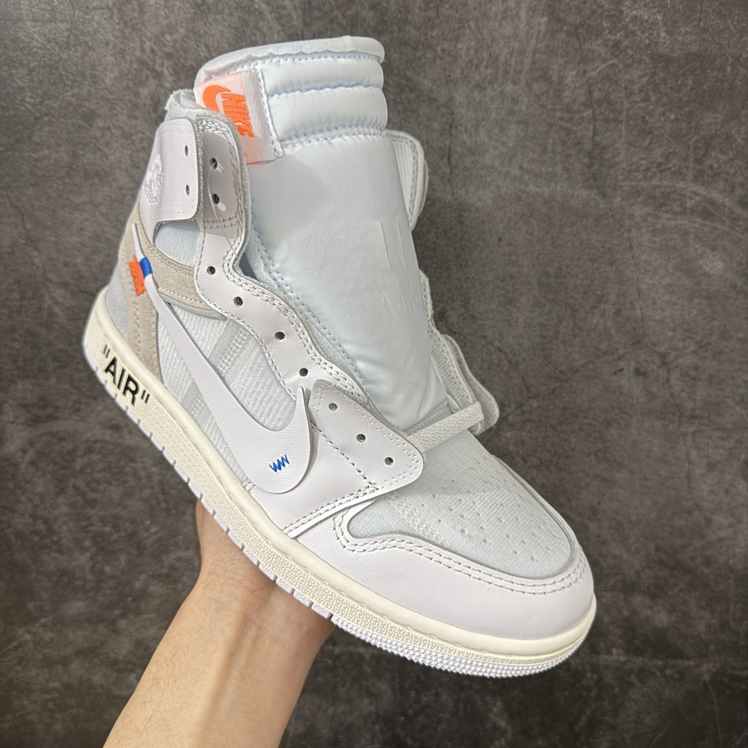图片[3]-【OG纯原】AJ1 OW联名款 纯白 全白 欧洲限定Off White x Air Jordan 货号：AA3834-100 尺码：40-48.5 专业老厂出品 市场第一梯队品质 鞋面网纱、后跟港宝等材料 均采购来自原厂 针车孔深度 间距 极致还原乱真 所有模具原鞋拆解开发 此前历经多次曝光的Off-Whitex AirJordan1\”阿拉斯加\”已正式更名为 Virgil Abloh Archive x Air Jordan 1 High OG\”Alaska\”。这款鞋沿用2018年「欧限」版本的设计元素，同时采用侧边镂空式全新包装，搭配透明内盒与印有「现代主义并非新生事物」字样的阿布洛主题手册，呼应维吉尔的核心设计理念 尺码：40-48.5-选品中心