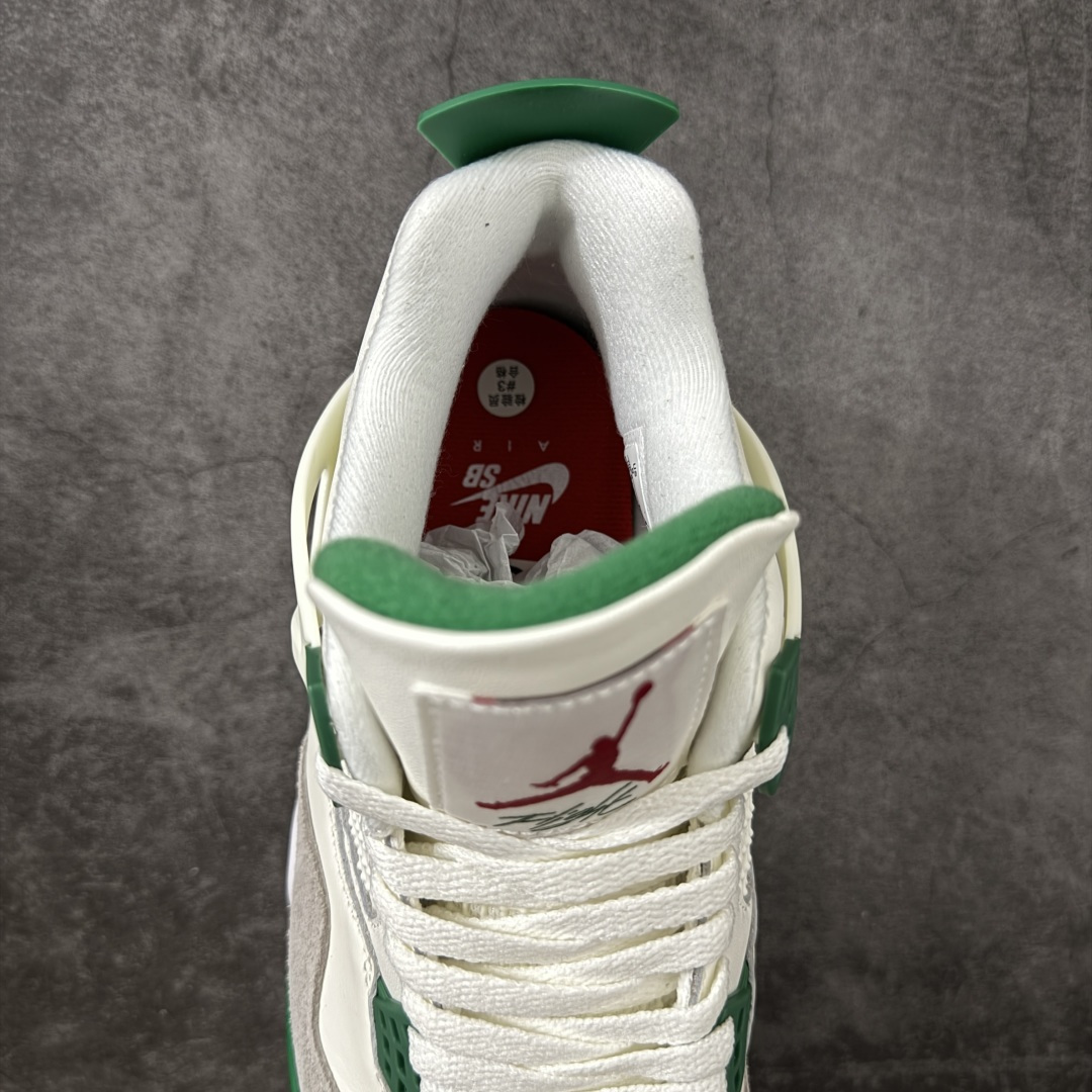 图片[8]-【H11纯原】SB x Air Jordan AJ4 Retro 白绿联名 DR5415-103 尺码：35.5 36 36.5 37.5 38 38.5 39 40 40.5 41 42 42.5 43 44 45 46 47.5 48.5 #纯原外贸平台特供订单 #全套原纸板楦头开发 #原厂特供材料配套加持 #确保原汁原味 完美呈现版型 #原档数据独家私模大底 #男女鞋同步官方开发至47.5 #原装进口轻量化鞋垫 #进口港宝加持 后跟自然饱满 还原公司包裹性 #鞋面采用原装数据贴合技术 #全方位贴合包裹脚型 #鞋跟部鞋底牵引设计 #提供强大的抓地性能 #更适应不同实战场地路面-选品中心