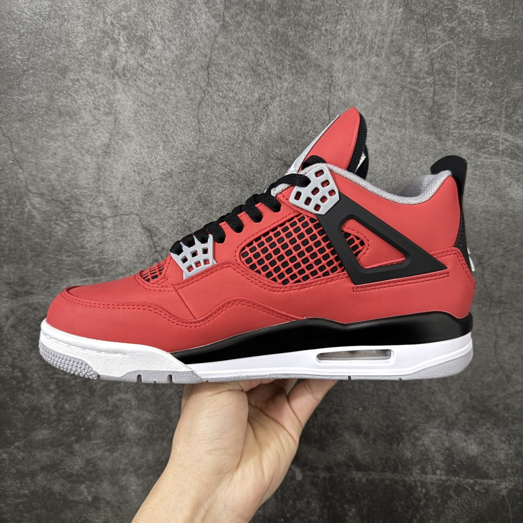 图片[2]-【KZ纯原版】Air Jordan 4 Retro AJ4 2026复刻公牛红黑 FQ8138-600 原汁原味完美呈现四代版型 一比一鞋头弧度高度趴度鞋身弧度 原厂麂皮绒皮料材质 数据细节工艺流程均保持公司一致 细节品控鞋型随意秒杀市面版本 原厂TPU网格鞋带扣 正确内里网布 菱角分明不变形无多余毛边 柔软性质感一致于原鞋 原厂织唛标 原厂飞人电绣工艺 独家绑鞋带手法 印刷中底布 四线拉帮 米色美纹纸贴合固定 进口港宝加持 后跟自然饱满 全鞋荧光划线卡点 追求极致完美 每一双都是工艺品 多重QC质检 超越公司货的品控标准 实实在在的免检产品 尺码：36-48.5-选品中心