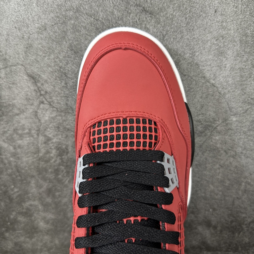 图片[4]-【KZ纯原版】Air Jordan 4 Retro AJ4 2026复刻公牛红黑 FQ8138-600 原汁原味完美呈现四代版型 一比一鞋头弧度高度趴度鞋身弧度 原厂麂皮绒皮料材质 数据细节工艺流程均保持公司一致 细节品控鞋型随意秒杀市面版本 原厂TPU网格鞋带扣 正确内里网布 菱角分明不变形无多余毛边 柔软性质感一致于原鞋 原厂织唛标 原厂飞人电绣工艺 独家绑鞋带手法 印刷中底布 四线拉帮 米色美纹纸贴合固定 进口港宝加持 后跟自然饱满 全鞋荧光划线卡点 追求极致完美 每一双都是工艺品 多重QC质检 超越公司货的品控标准 实实在在的免检产品 尺码：36-48.5-选品中心