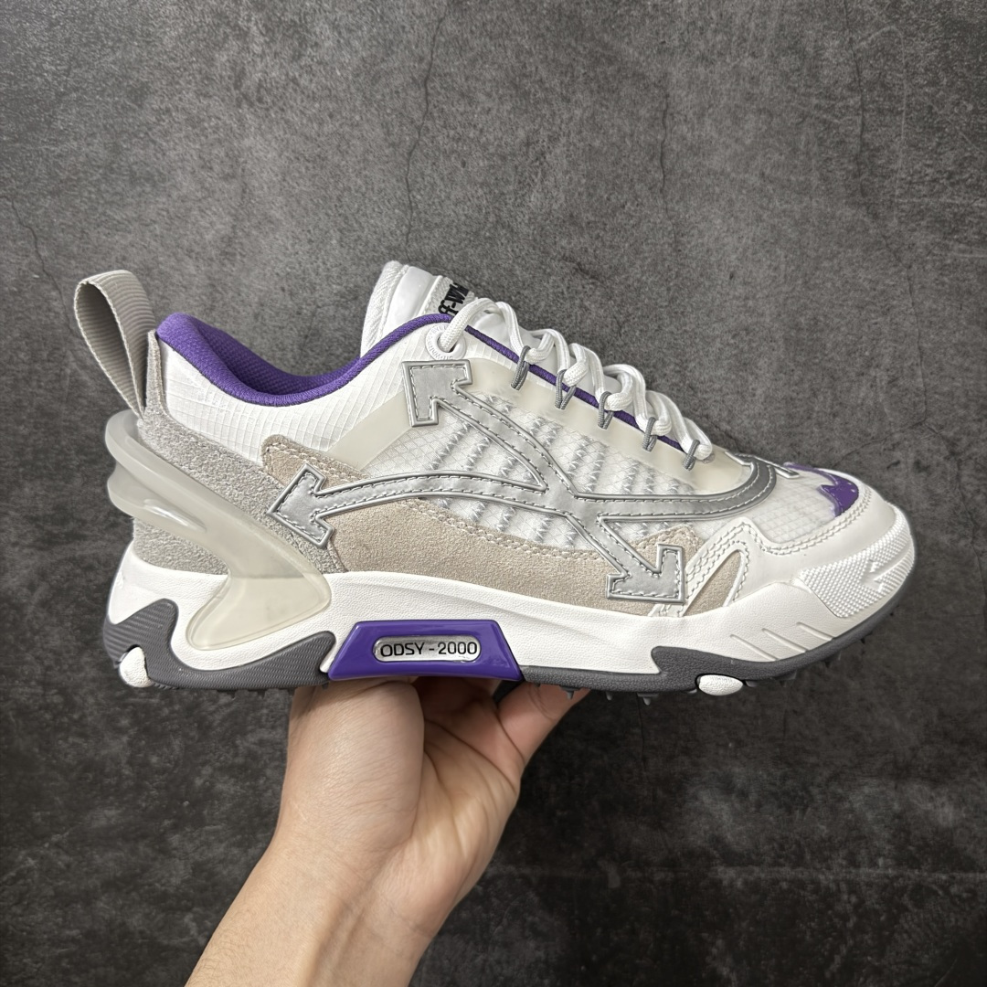 【YH版本】OFF-WHITE-ODSY-2000 OW圆头系带 耐磨 低班 生活休闲鞋 该鞋款的外观设计走在时尚前沿 简约休闲的风格适合日常穿搭 其独特的风格款式构成了品牌身份重要的一部分 尺码：36-37-38-39-40-41-42-43-44-45-46-47-选品中心