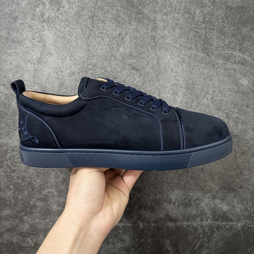 【莞产版本】法国品牌Christian Louboutin CL（路铂廷） 红底鞋 男鞋低帮红底鞋水钻系带运动休闲板鞋 高品质做工 细节完美 面料多材料拼接 镶嵌水钻不易掉钻 水钻装饰点缀 舒适圆头设计不挤脚 手工缝制线牢固不掉底 系带设计 内里二层猪皮 脚感舒适有质感 TPU鞋底 底厚约2.5cm 尺码：40-45-选品中心