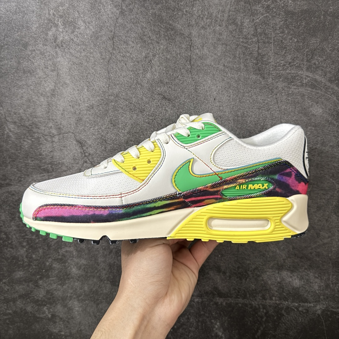 图片[2]-【Max版本】The Grateful Dead x University of Oregon x Nike Air Max 90 联名绿黄复古气垫运动跑步鞋，俄勒冈大学（UO）联名款 白黄绿感恩鸭 IM2511-100，配件齐全 顶级90款问市 开发数月 原版开发 多道QC质检 鞋型完美复刻 原厂级别工艺 正确色卡 正确气垫蓝光 正确大底 独家私模 采用进口头层牛皮拼接 定位高端市场 行业标杆工艺 尺码：39 40 40.5 41 42 42.5 43 44 44.5 45 46-选品中心